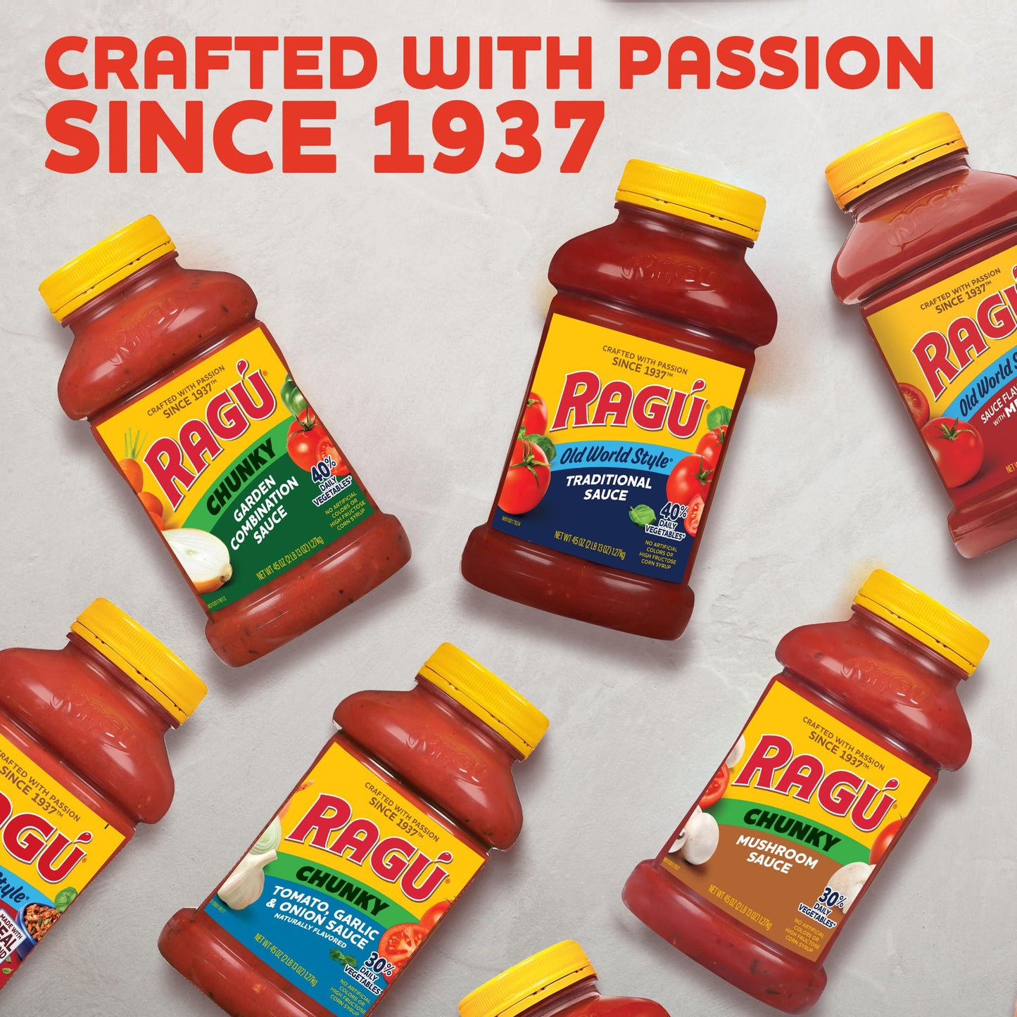 Ragu Old World Style Traditional Sauce, Made with Olive Oil, Perfect for Italian Style Meals at Home, 45 OZ
