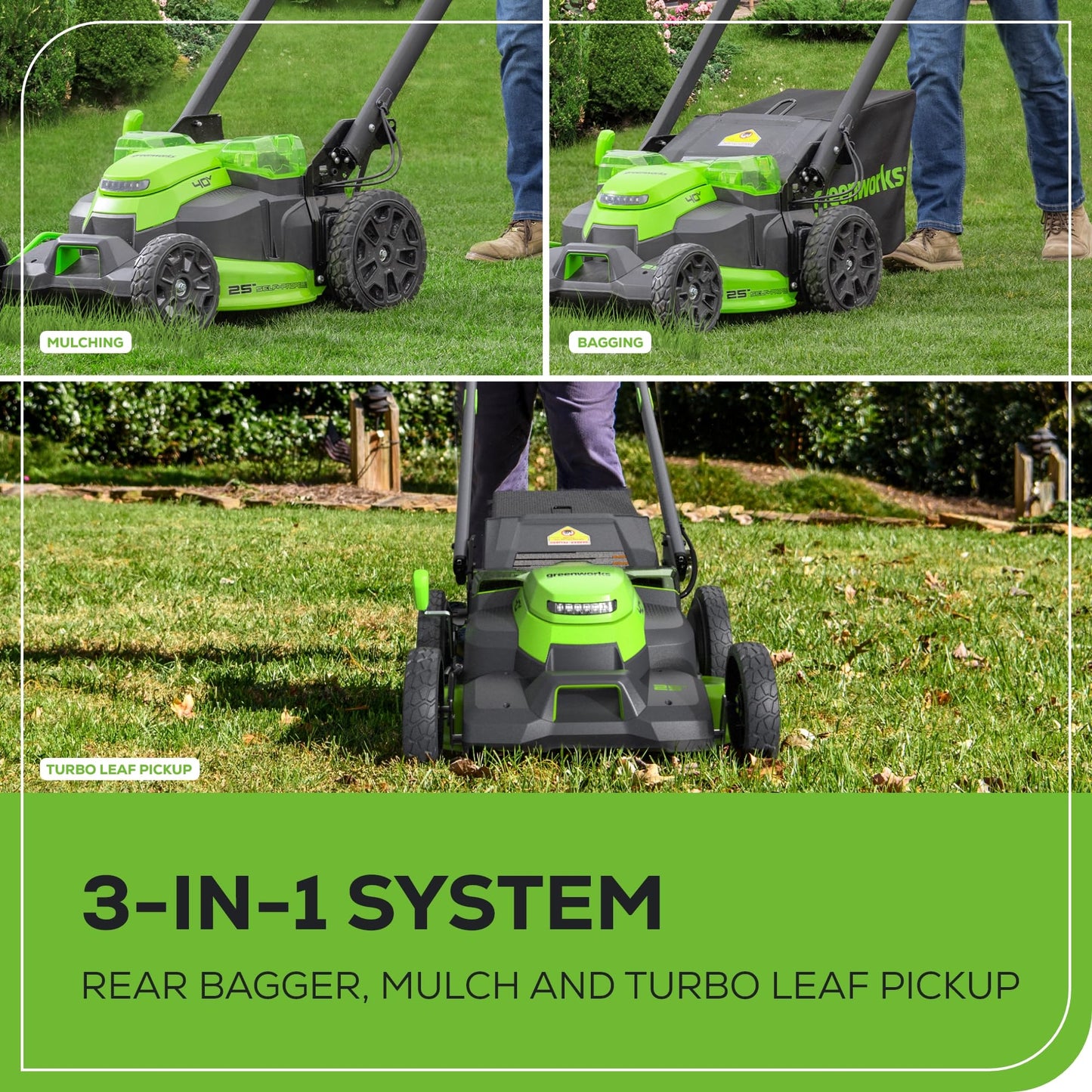 Greenworks 40V 16" Cordless Lawn Mower, Ultra-Light Push Mower with 4.0Ah Battery & Charger(75+ Tool Compatibility, 45Min Runtime)