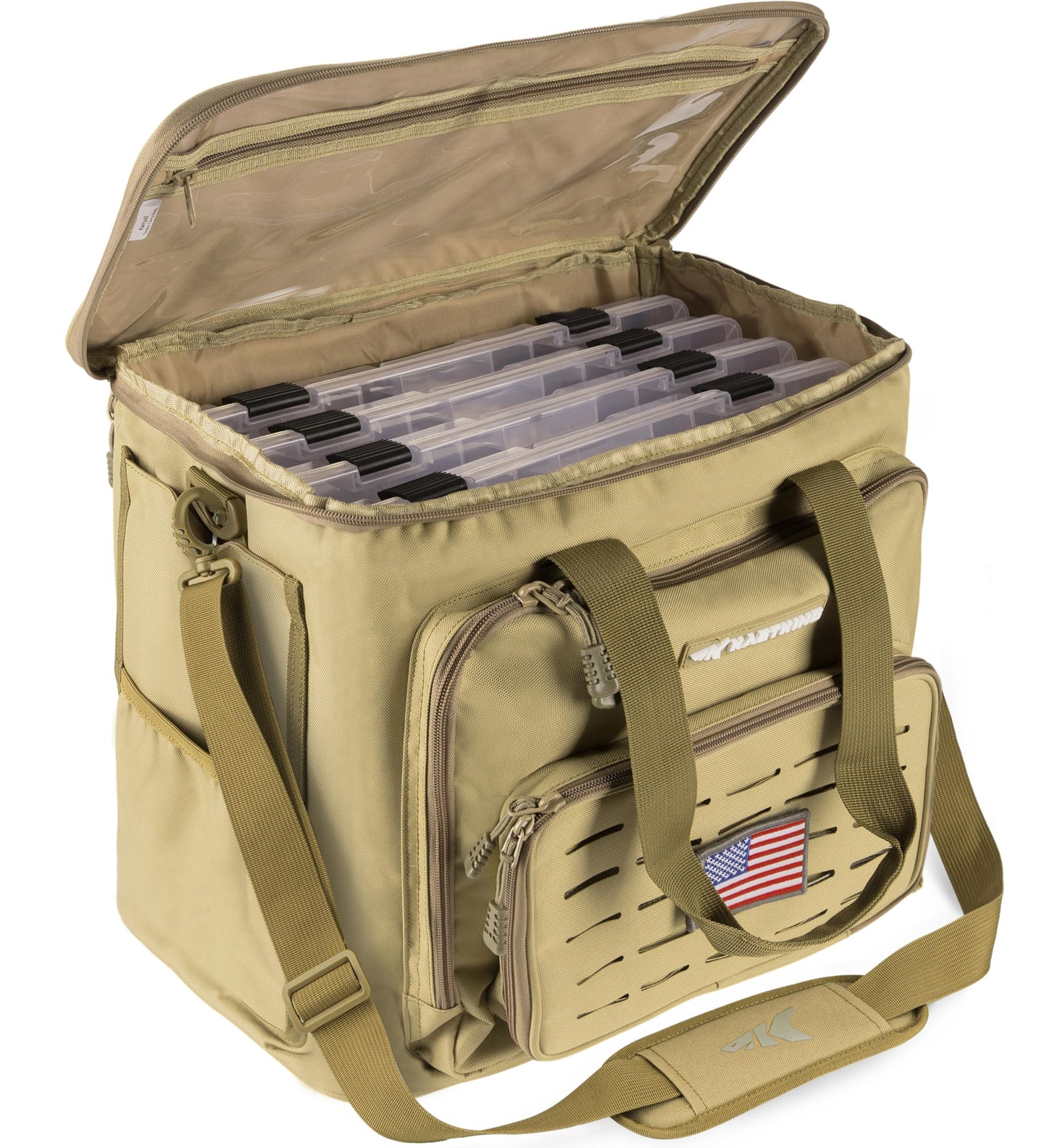 KastKing Karryall Fishing Tackle Bags with 4 * 3600 Tackle Trays - Saltwater & Freshwater Fishing Gear Storage