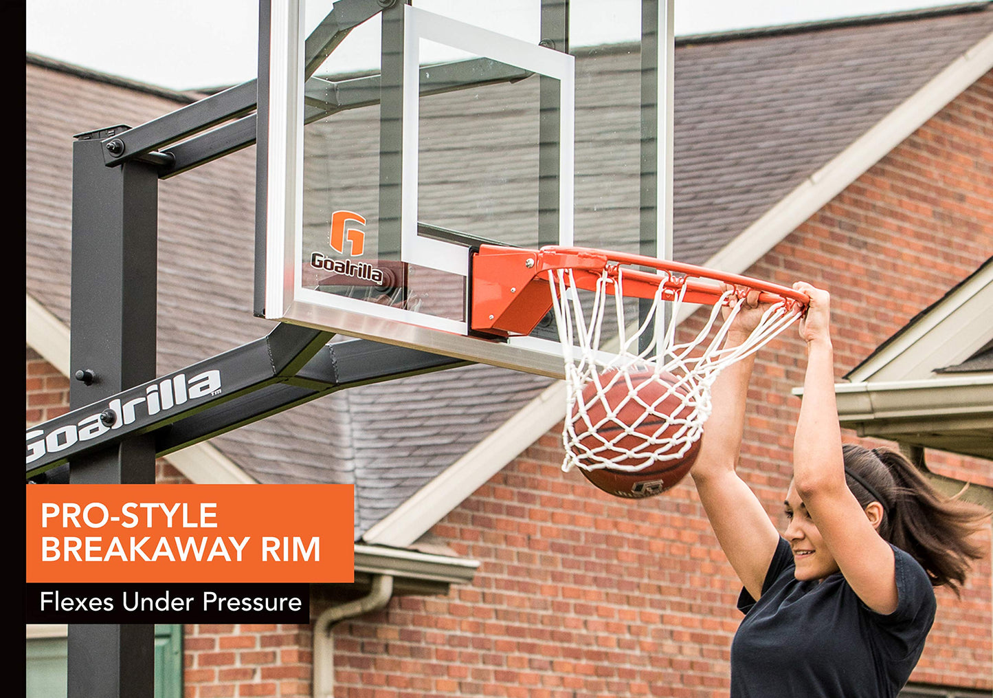 Goalrilla GS54 In Ground Basketball Hoop with Adjustable Height Backboard and Pro-Style, Breakaway Rim