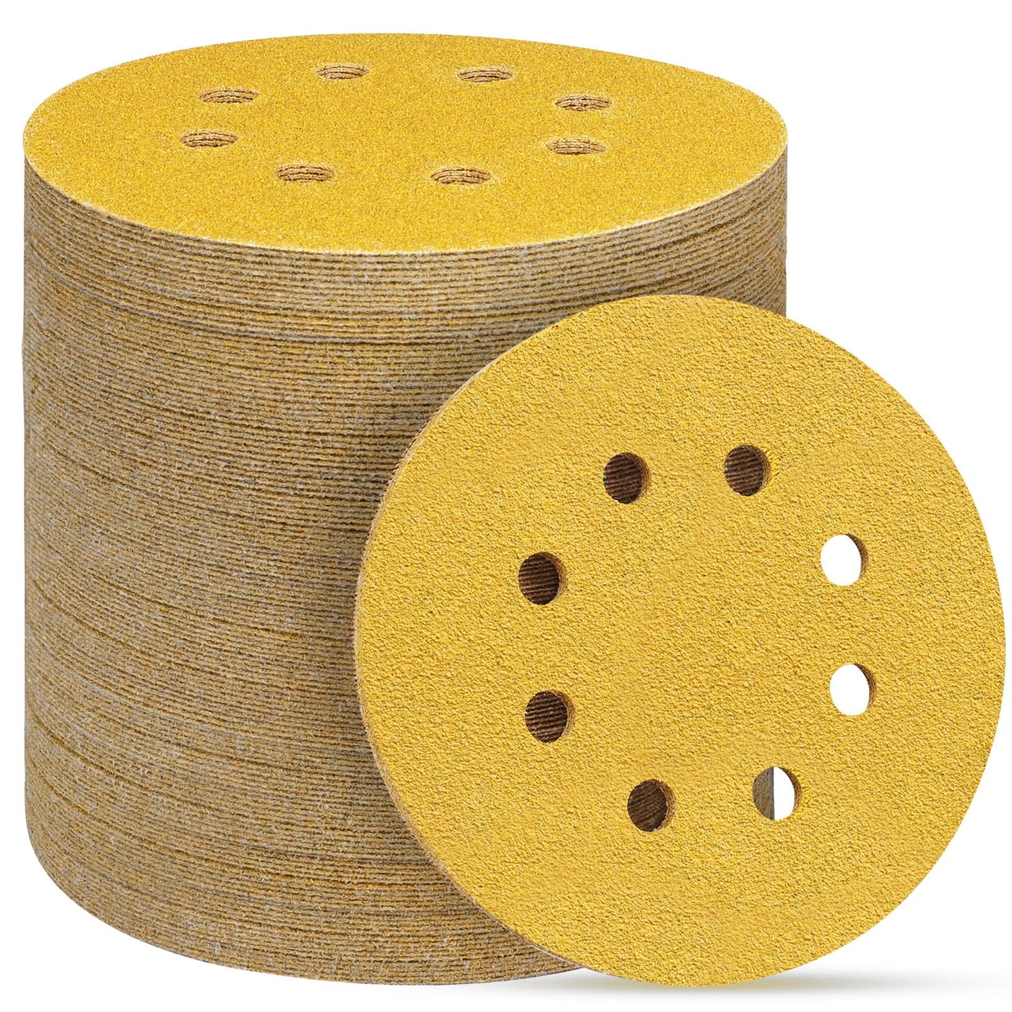 100 PCS 5 Inch Sanding Discs 120 Grit, Round Hook and Loop Sandpaper for Random Orbital Sander