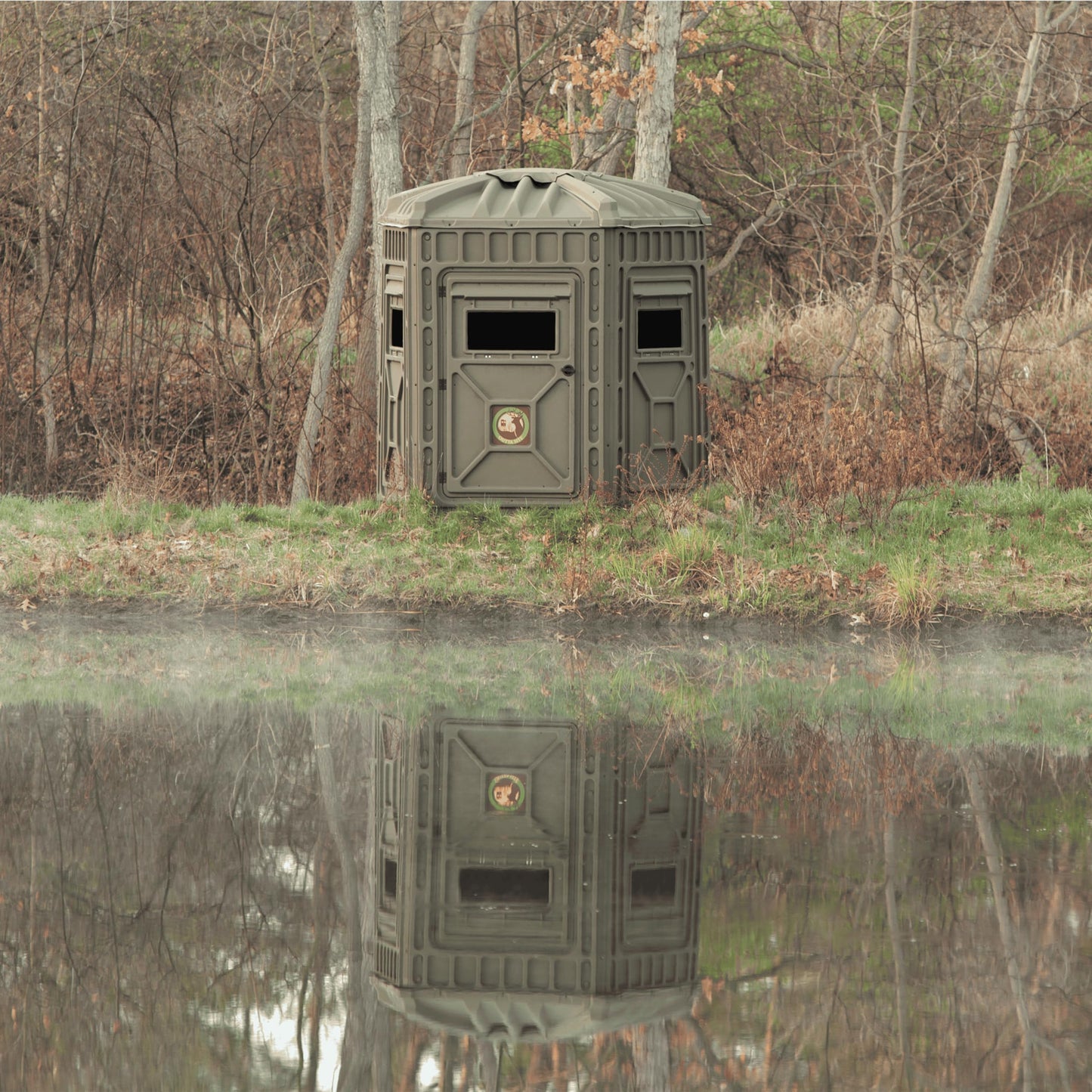 Outta Site Hunting Blind – 4 & 5 Sided High Density Plastic Hunting Blind – 1-2 & 2-3 Person Hard-Sided Ground Blind for Deer, Turkey Hunting – 360 Views – Arctic Snow Camo, Habitat Olive, Thicket Oak
