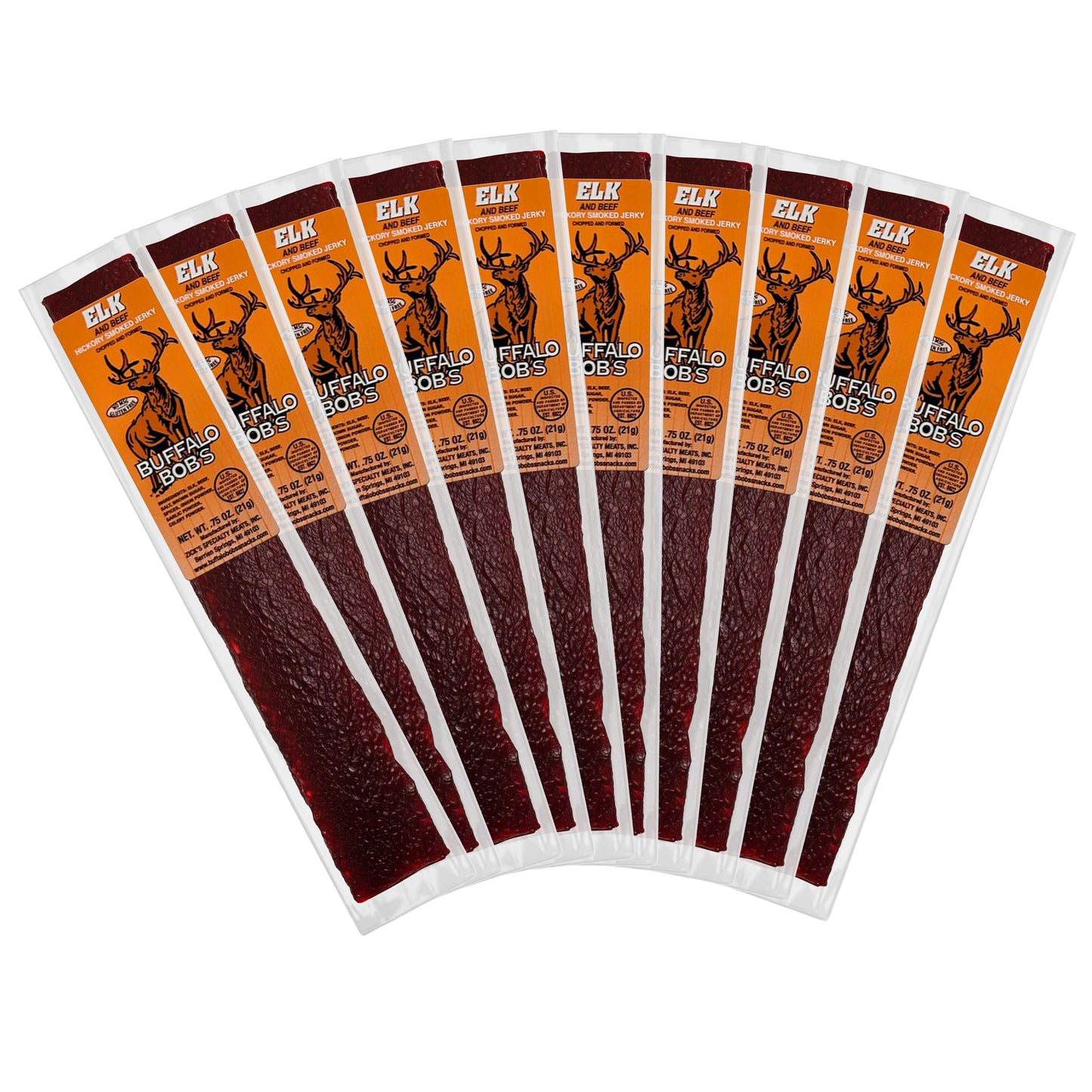 Buffalo Bob's Exotic Jerky (10-Pack), 10 Flavor Variety Pack of Snack Sticks, Wild Game Beef Gifts for Men