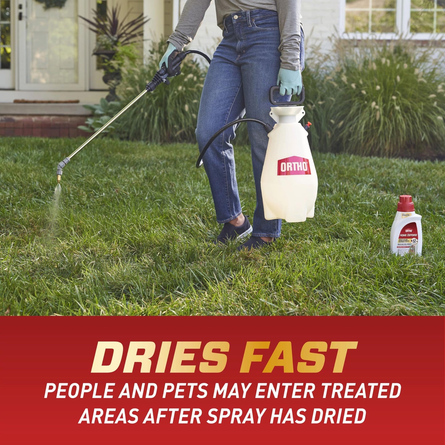 Ortho Home Defense Insect Killer for Indoor & Perimeter2 - With Comfort Wand, Long-Lasting Control, Kills Ants, Cockroaches, Spiders, Fleas & Ticks, Non-Staining, Odor Free, 1.1 gal., 2-Pack