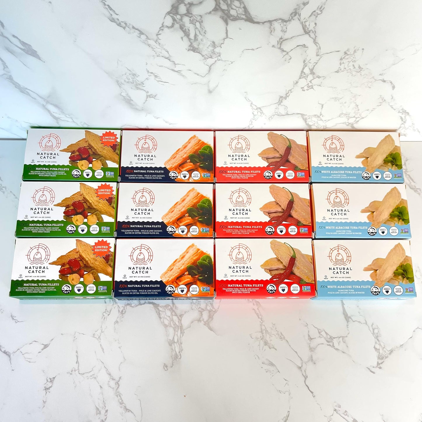 Natural Catch Tuna Filets, Hand Cut, Pole & Line Caught, Gluten-Free, Paleo, Keto Friendly (4.4 oz per can- Pack of 12)
