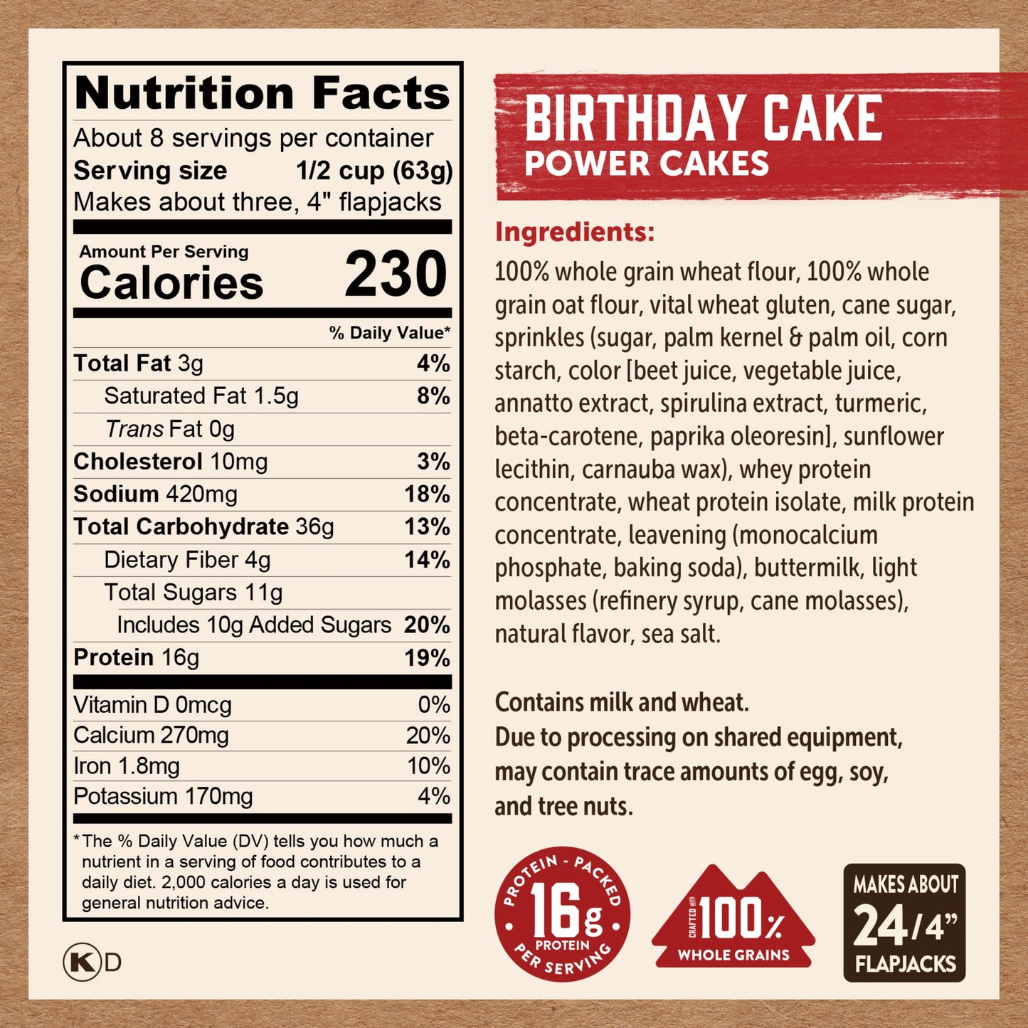 Kodiak Cakes Protein Pancake Power Cakes, Flapjack and Waffle Baking Mix, Buttermilk, 20 Oz, (Pack of 6)