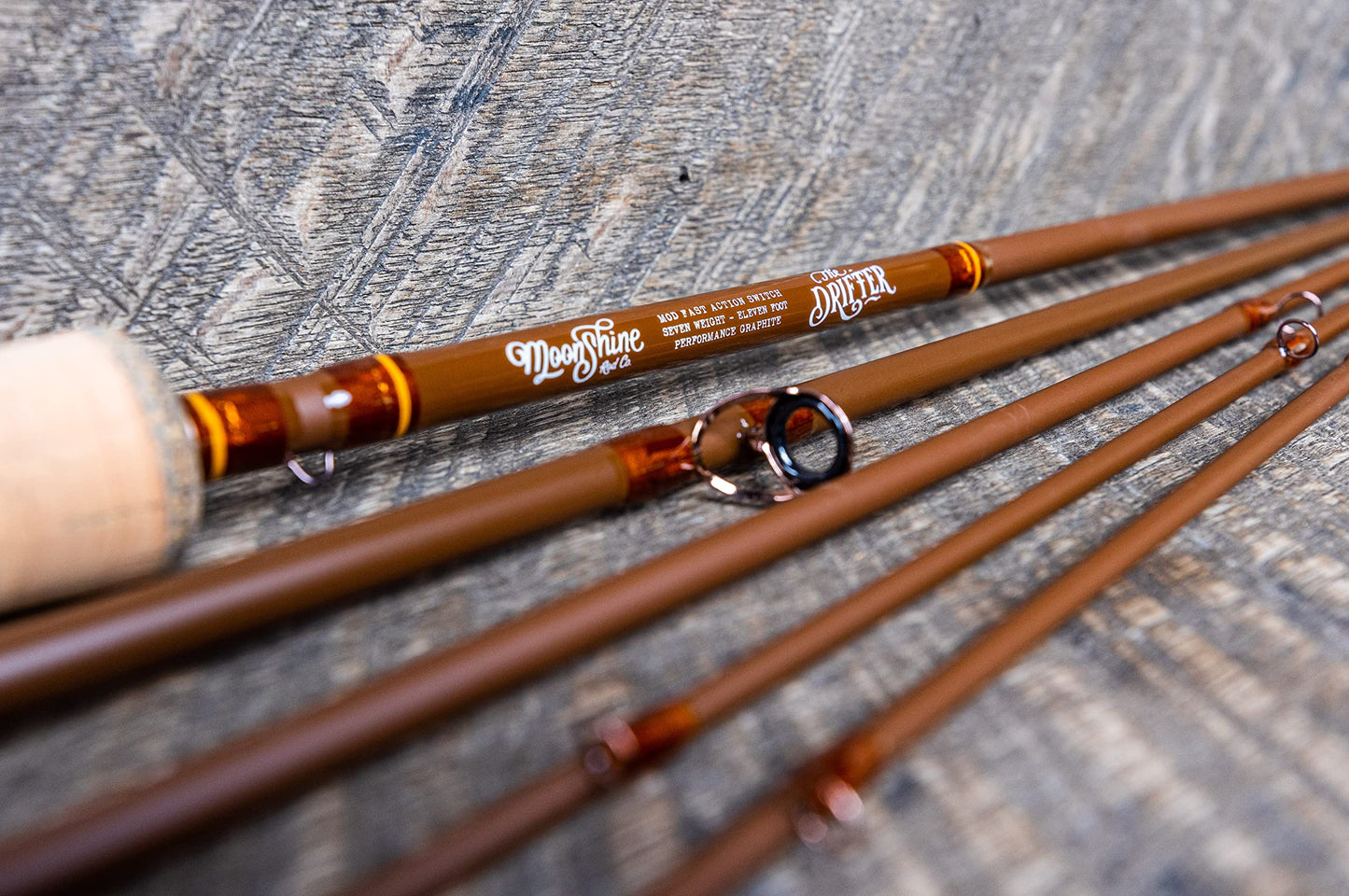 Moonshine Rod Co. Fly Fishing Rod with Carrying Case and Extra Rod Tip Section, Slow-Medium-Fast Action