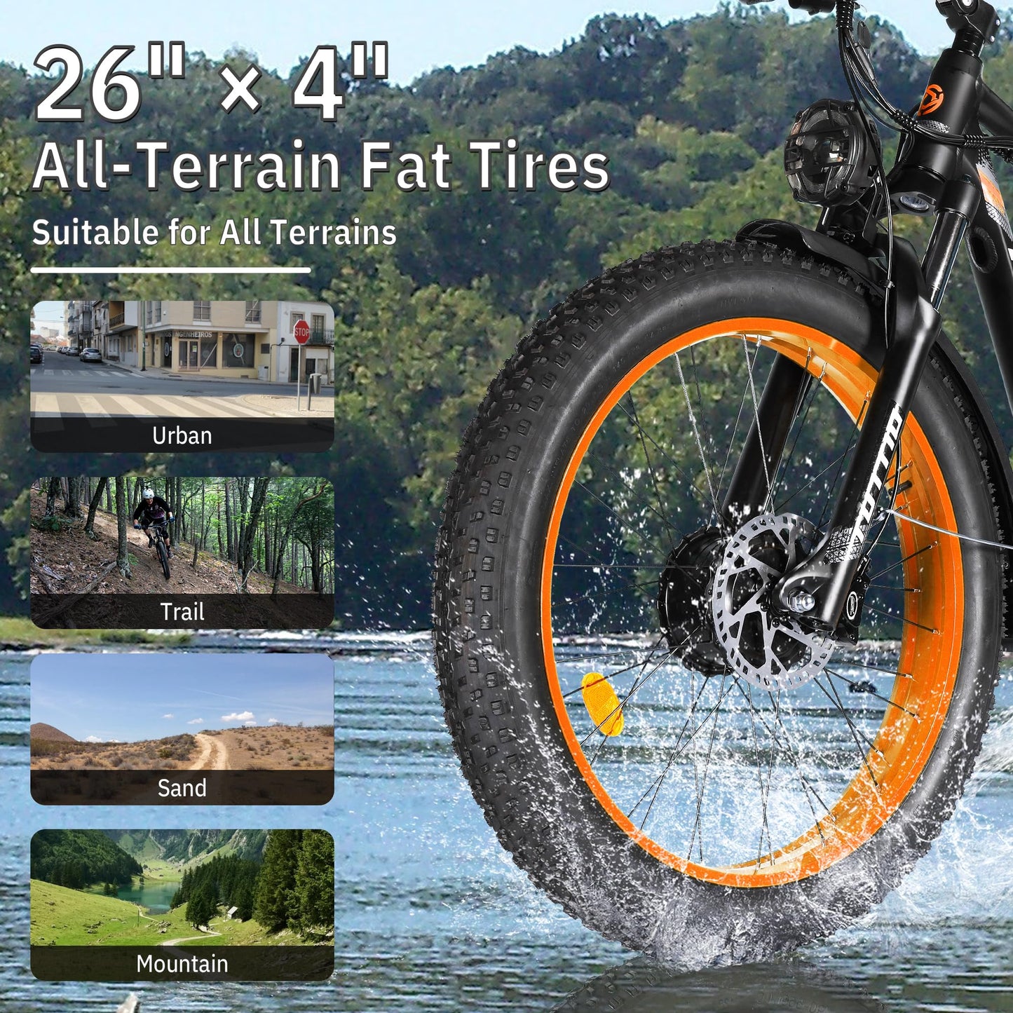 Peak 5000W-Electric-Bike for Adults-Men, Dual-Motor-Ebike 40-46MPH-Hunting-Ebike, 52V 30AH Long Range Dirtbike, 26" Fat-Tire-Electric-Bicycle, Full Suspension Mountain Bike for Off-Road Snow Sand