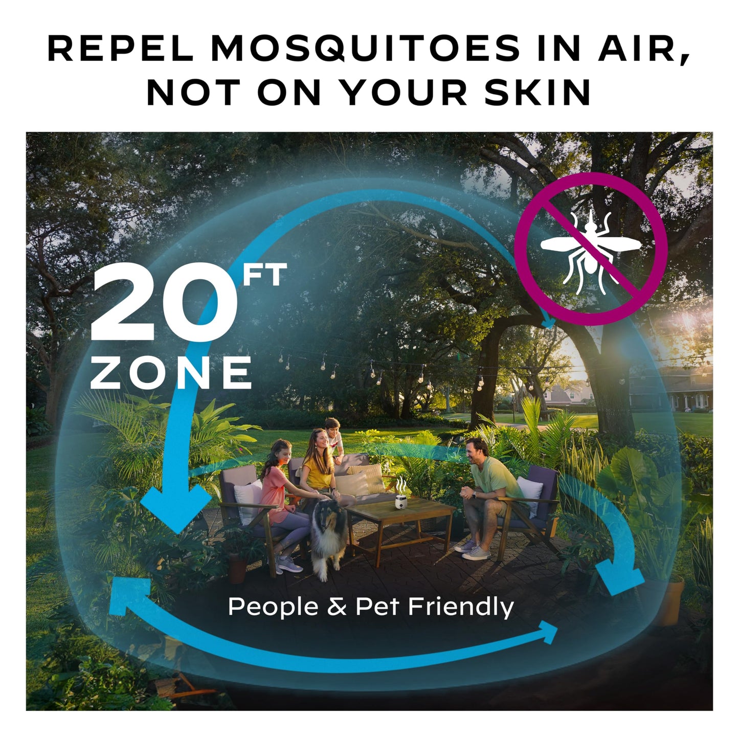 Thermacell Mosquito Repellent E-Series Rechargeable Repeller; Patio Shield 20’ Mosquito Protection Zone; Includes 12-Hr Repellent Refill; No Flame or Scent; Bug Spray and Bug Zapper Alternative