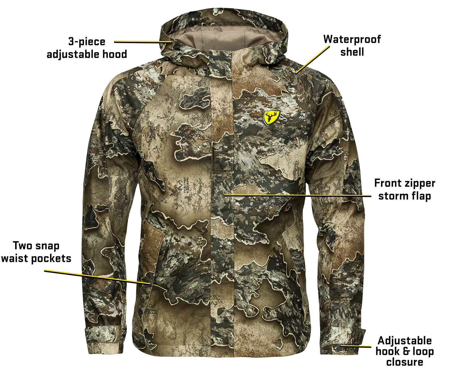 SCENTBLOCKER Drencher Men's Lightweight Breathable Waterproof Camo Rain Jacket