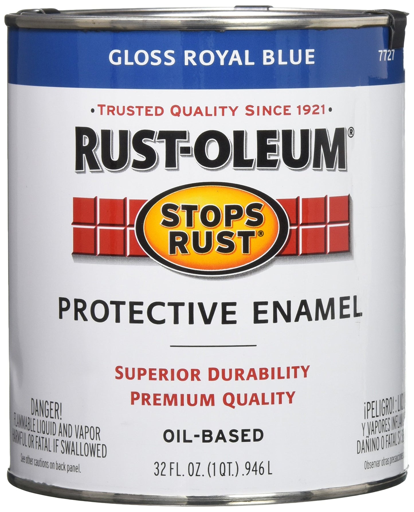 Rust-Oleum 7779502 Stops Rust Brush On Paint, Quart, Gloss Black, 32 Fl Oz (Pack of 1)