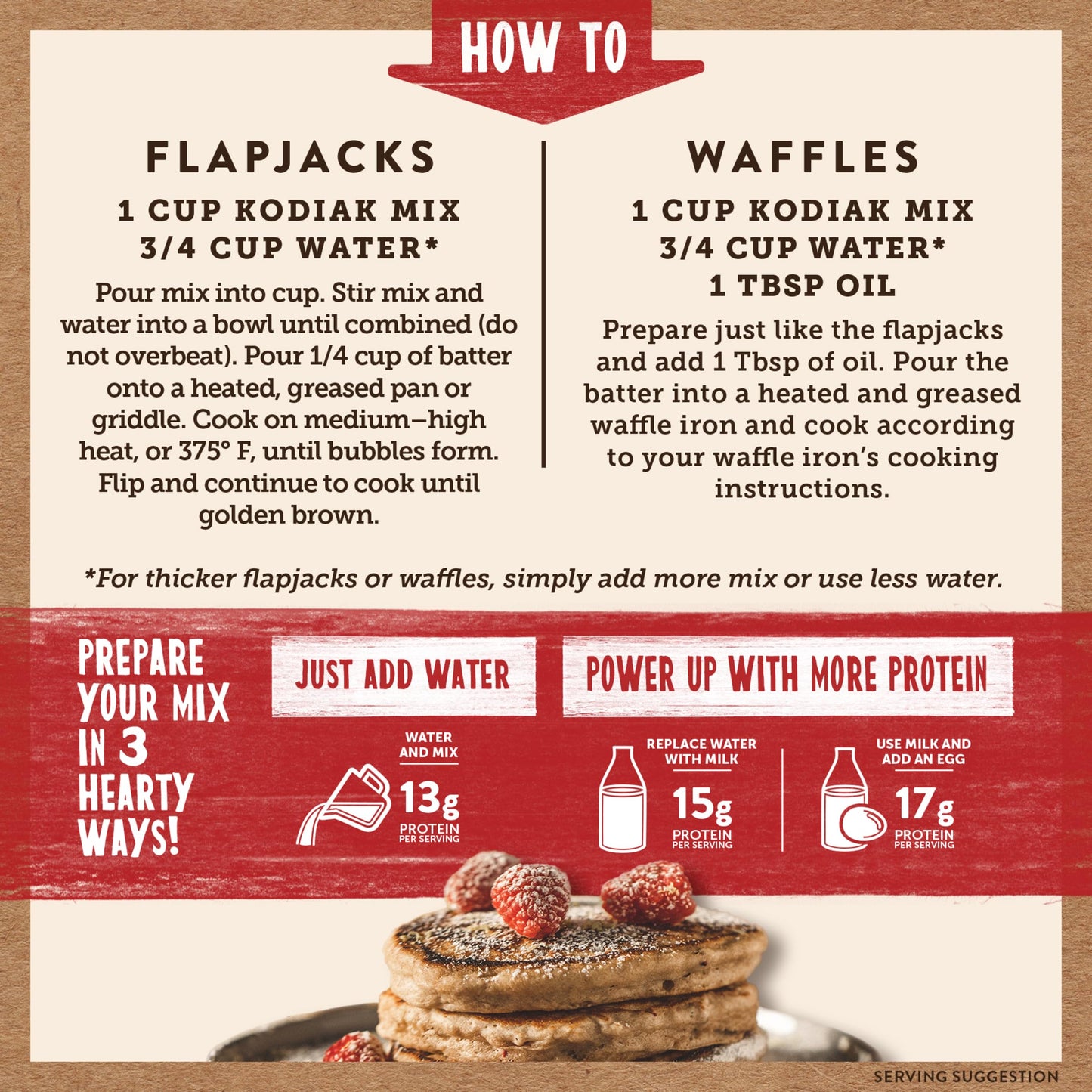 Kodiak Cakes Protein Pancake Power Cakes, Flapjack and Waffle Baking Mix, Buttermilk, 20 Oz, (Pack of 6)