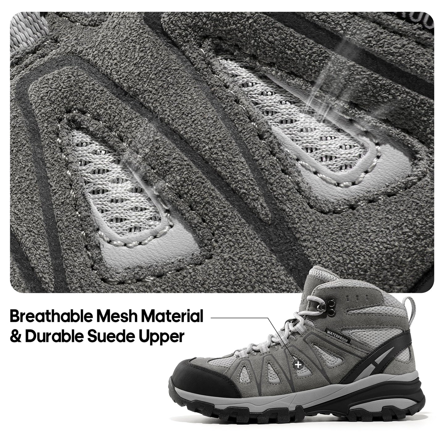 NORTIV 8 Women's Waterproof Hiking Boots Outdoor Trekking Camping Trail Hiking Boot