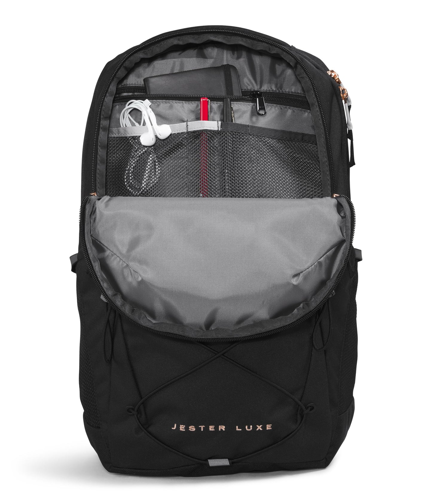 The North Face Women's Every Day Jester Laptop Backpack, TNF Black/Burnt Coral Metallic, One Size