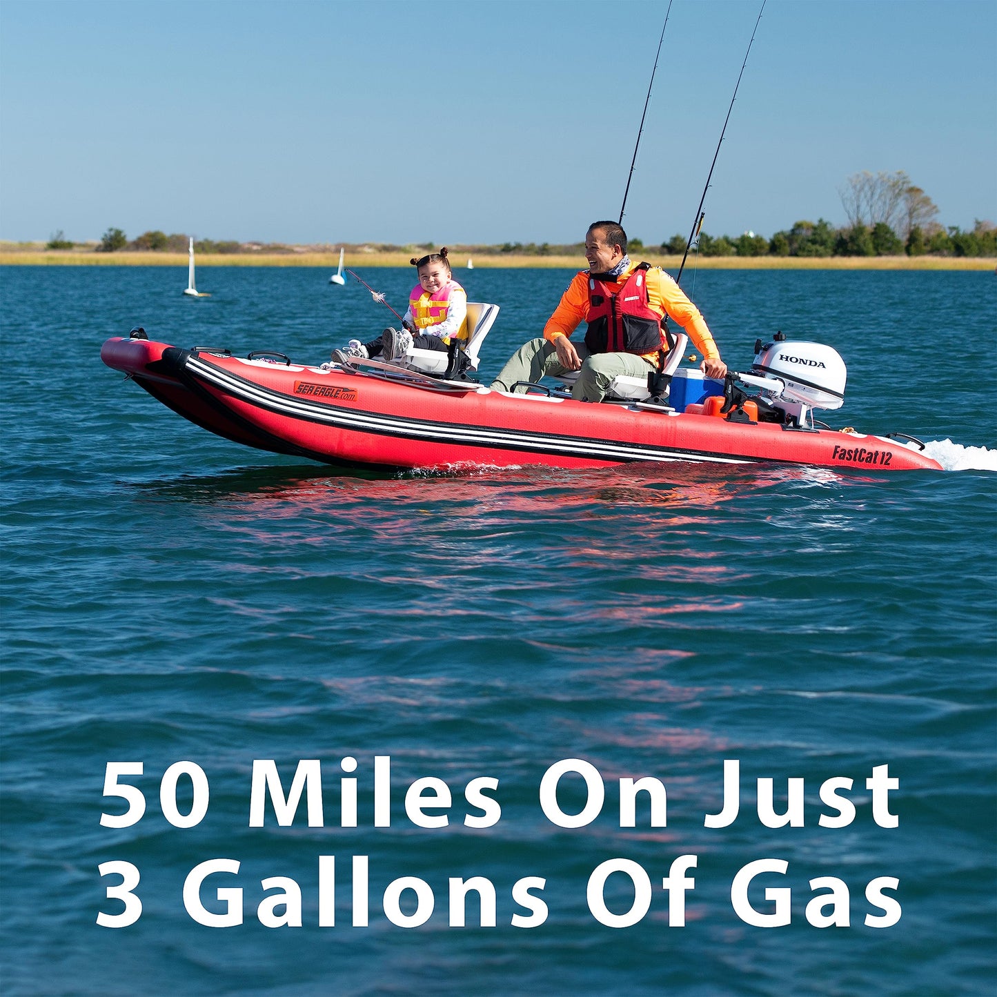 Sea Eagle FastCat Catamaran 2-4 Person Inflatable Boat-Rigid, High-Pressure, All-Drop Stitch, Easy Setup, Self-Bailing