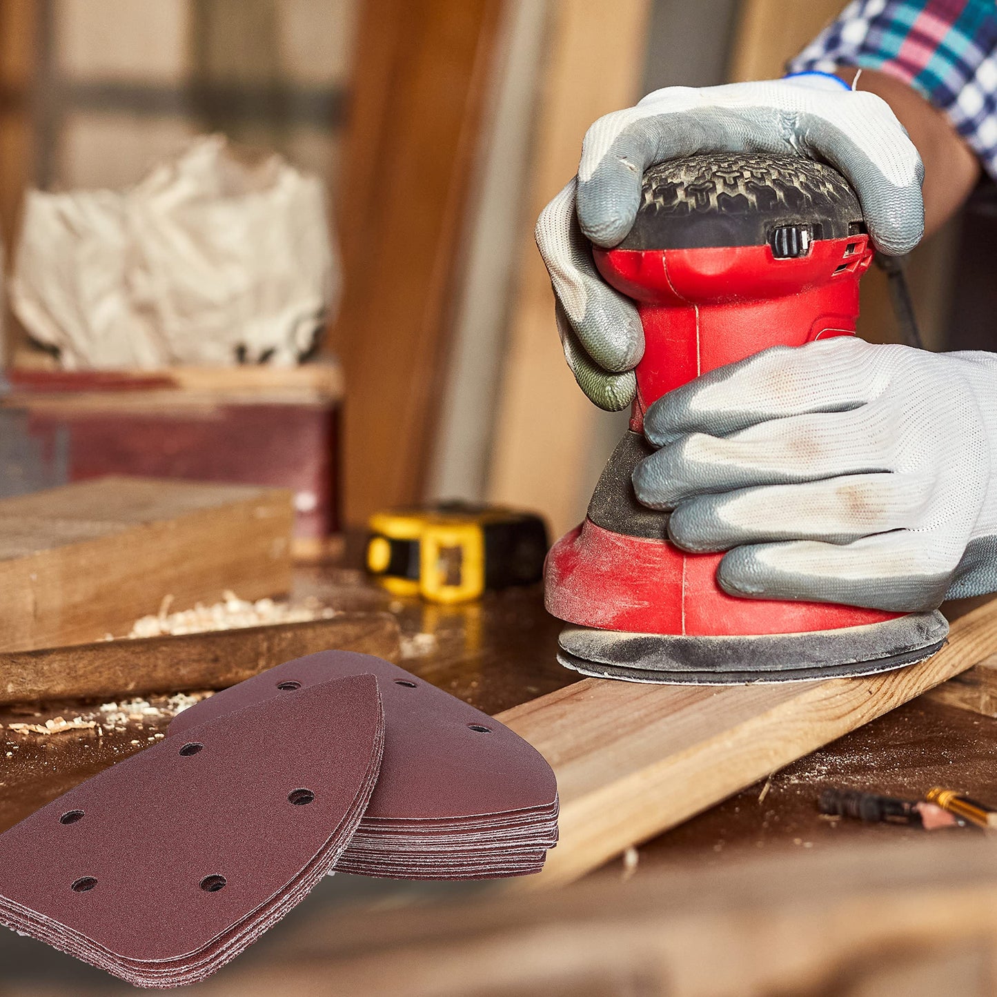 Bates- Mouse Detail Sander Sanding Pads, 30 pcs, 40/80/120/180/240 Grits, Palm Sander Sandpaper