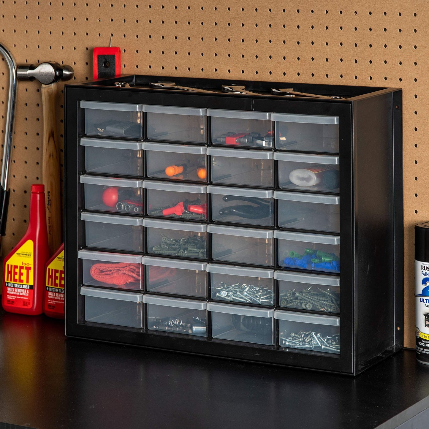 IRIS USA Screw Tool Organizer Small Parts Cabinet Chest, 44-Drawer Hardware Electronics Nuts Bolts Storage Drawers Organization Toolbox Garage Craft Business Teacher Beads Scrapbook Art Hobby - Black