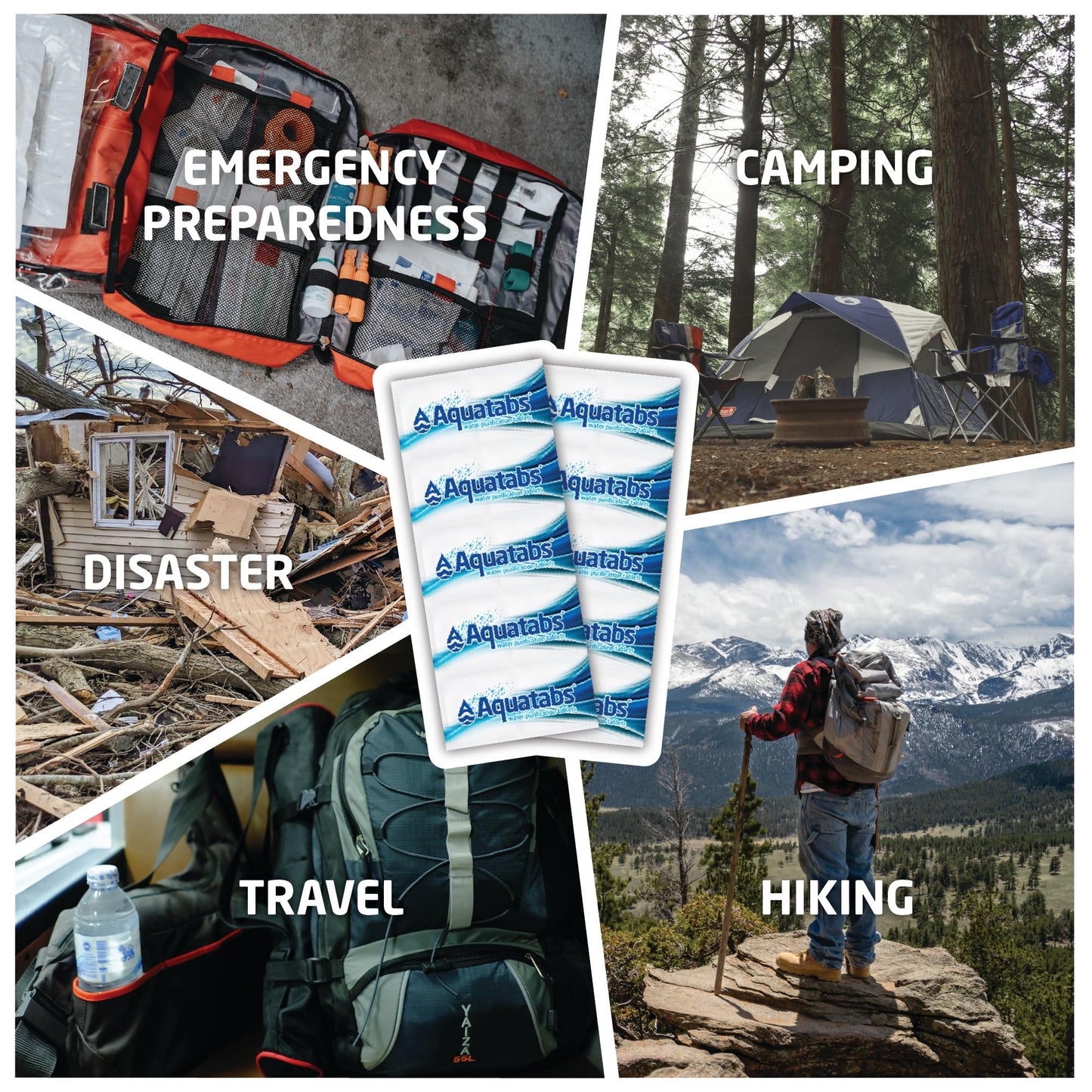 Aquatabs 397mg Water Purification Tablets (100 Pack). Water Filtration System for, Camping, Boating, Emergencies, Survival, RVs, and Marine-Use. Easy to Use Treatment and Disinfection.