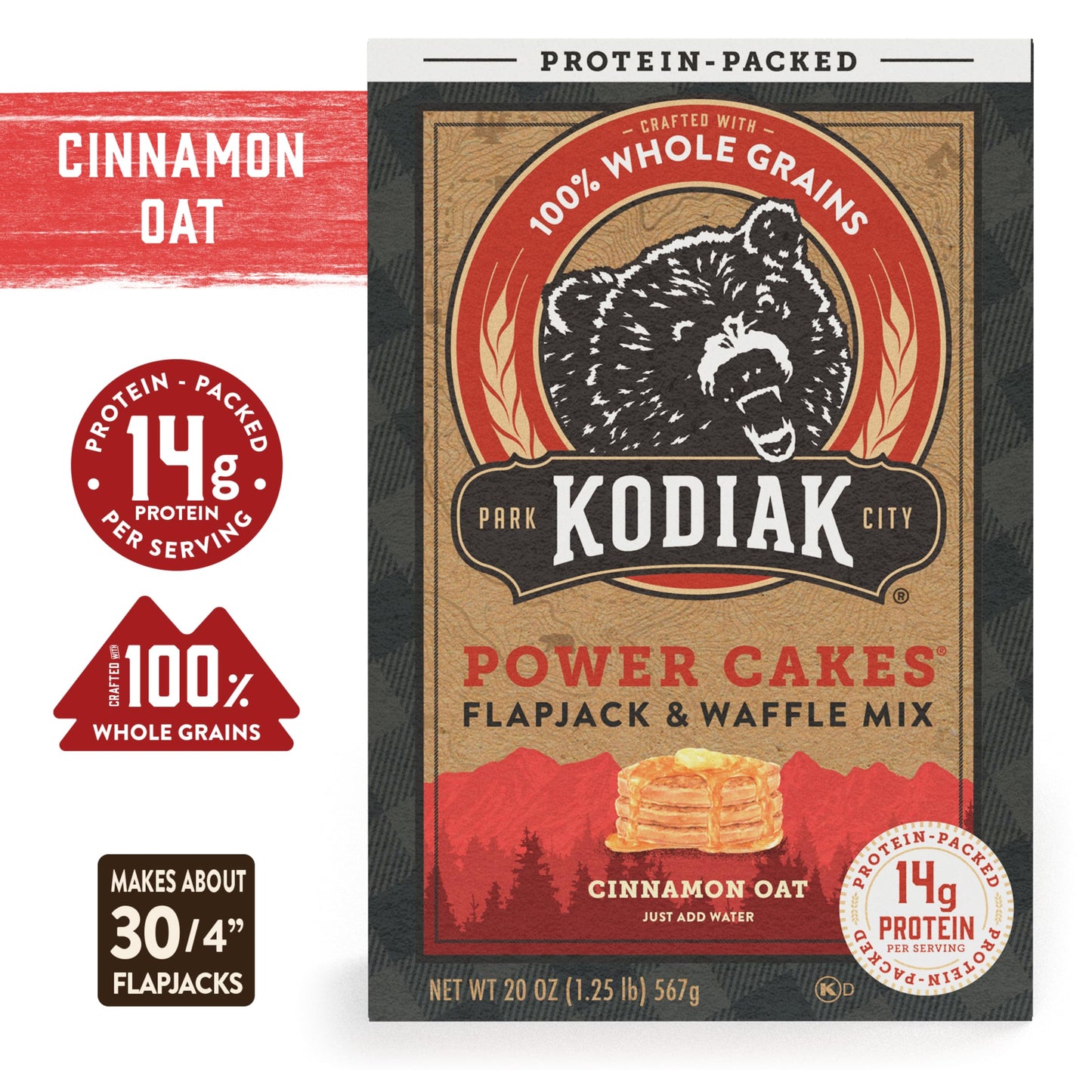 Kodiak Cakes Protein Pancake Power Cakes, Flapjack and Waffle Baking Mix, Buttermilk, 20 Oz, (Pack of 6)