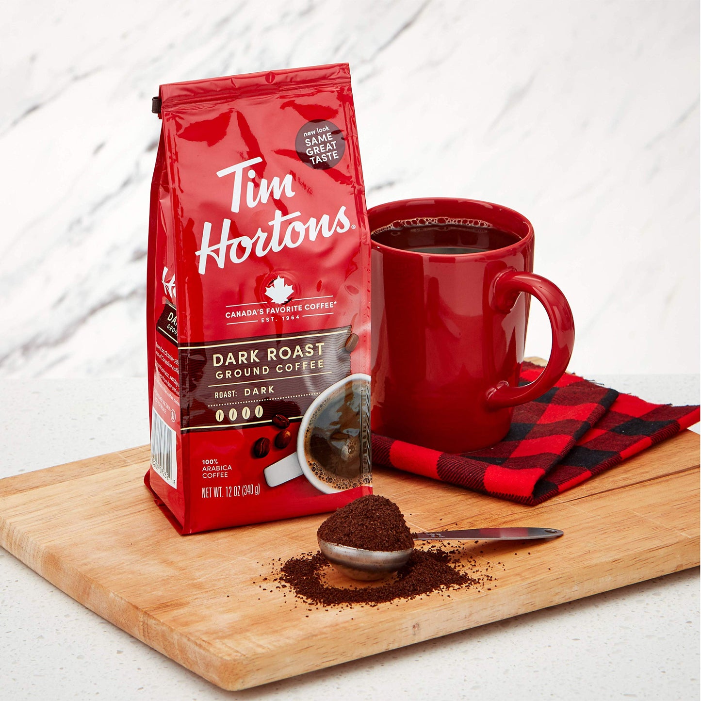 Tim Hortons Original Blend, Medium Roast Ground Coffee, Canada’s Favorite Coffee, Made with 100% Arabica Beans, 48 Ounce Canister