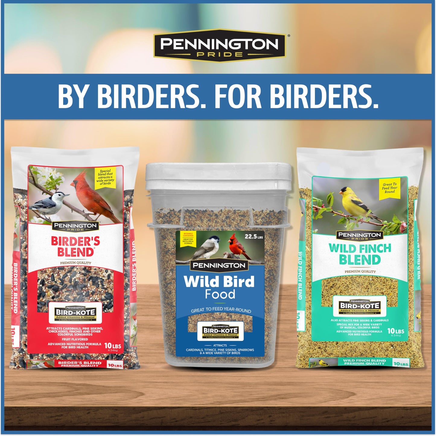 Pennington Pride Songbird Nut & Fruit Blend, Wild Bird Seed for Outside Feeders, Advanced Nutrition Formula for Bird Health, 10-lb. Bag