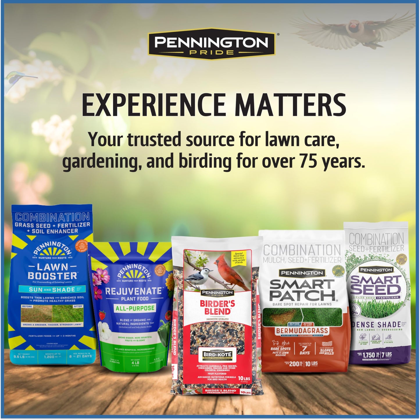 Pennington Pride Songbird Nut & Fruit Blend, Wild Bird Seed for Outside Feeders, Advanced Nutrition Formula for Bird Health, 10-lb. Bag