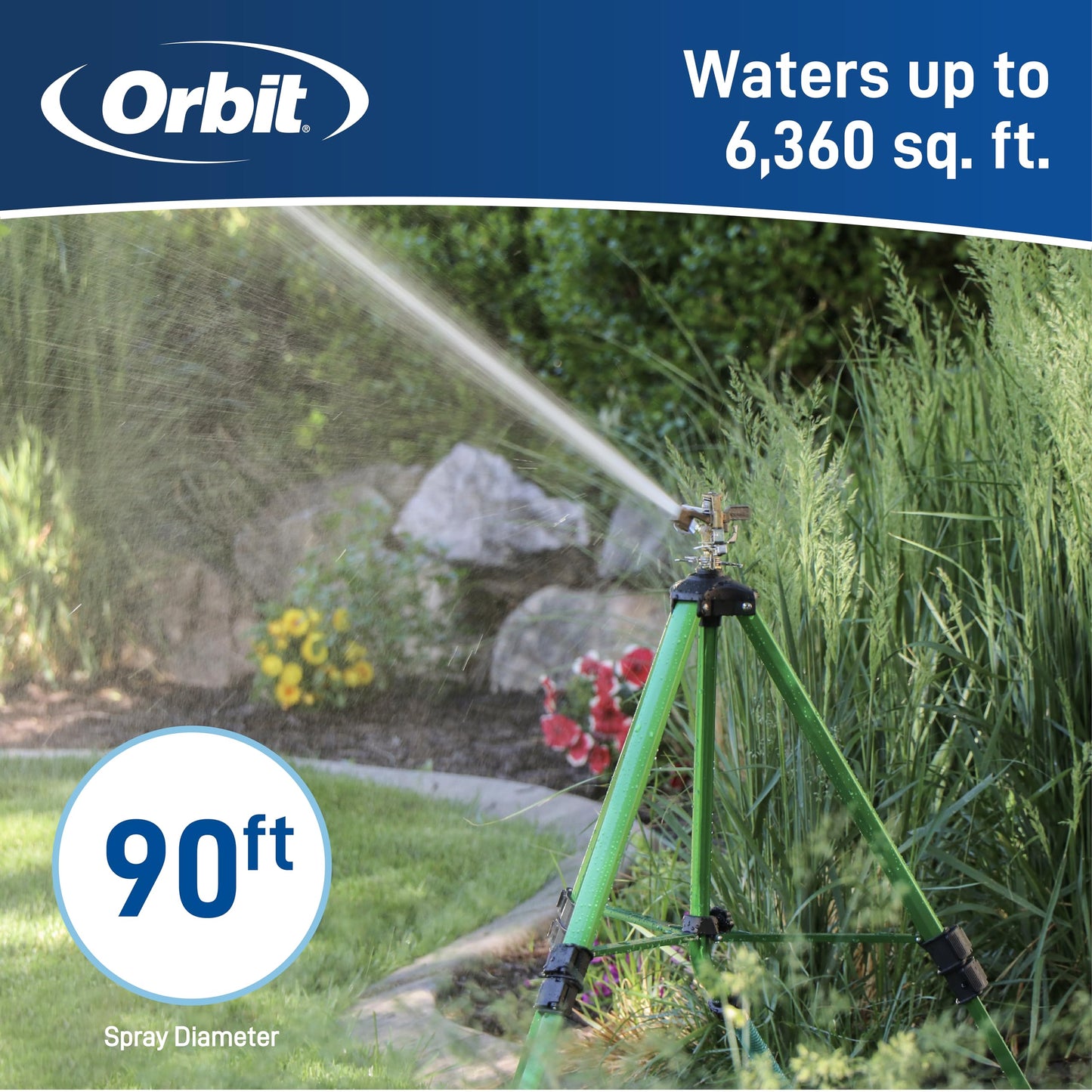 Orbit Lawn Watering Impact Sprinkler on Tripod Base