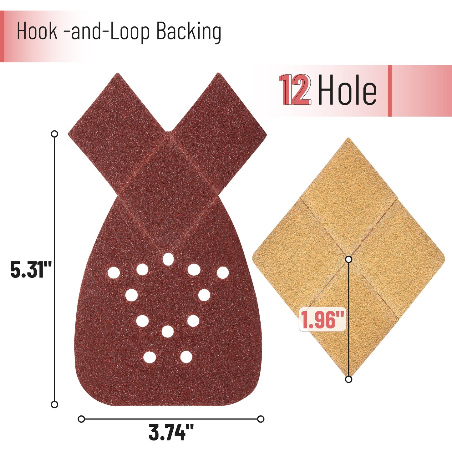 Bates- Mouse Detail Sander Sanding Pads, 30 pcs, 40/80/120/180/240 Grits, Palm Sander Sandpaper