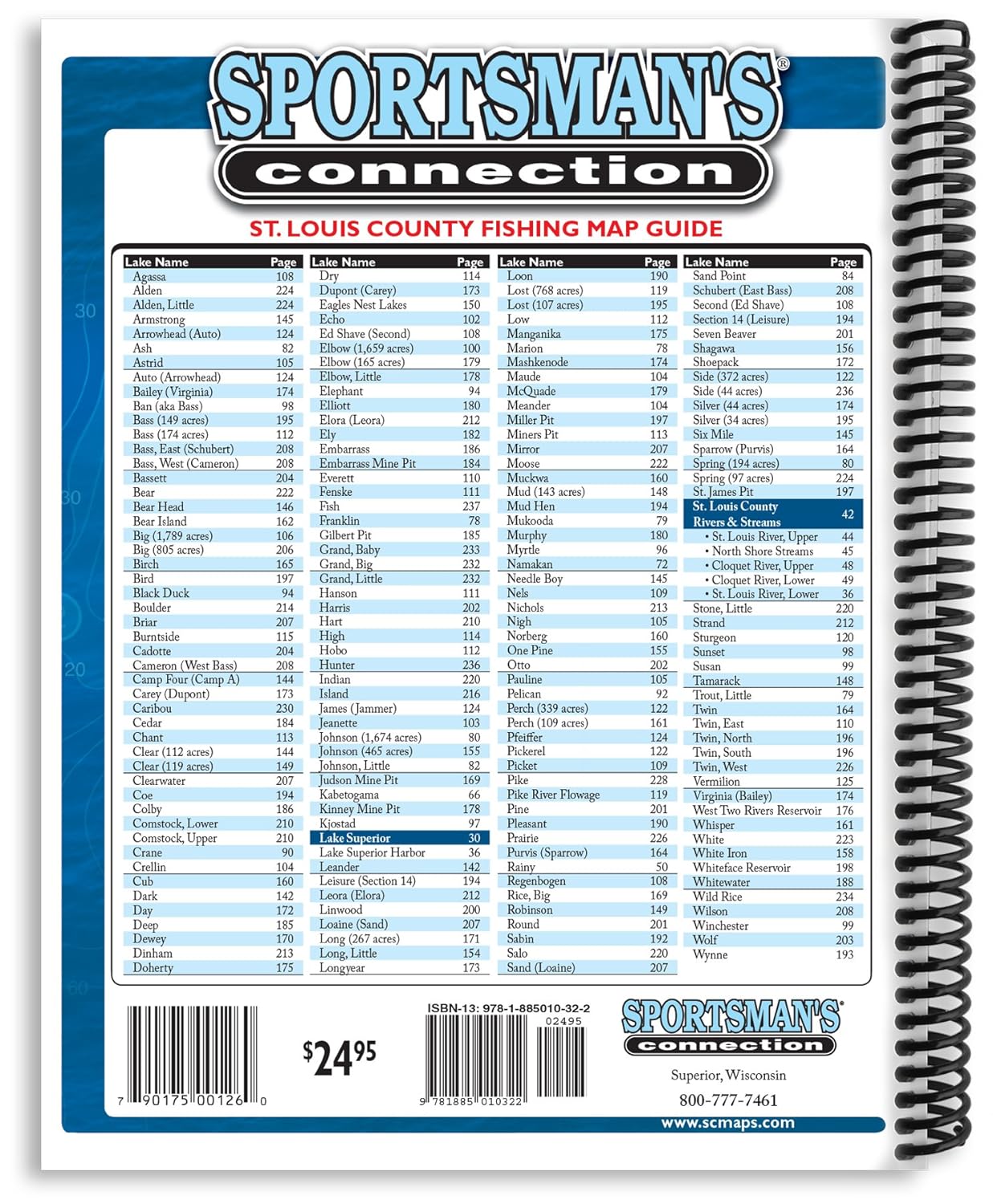 Minnesota St. Louis County Fishing Map Guide (Fishing Maps from Sportsman's Connection)
