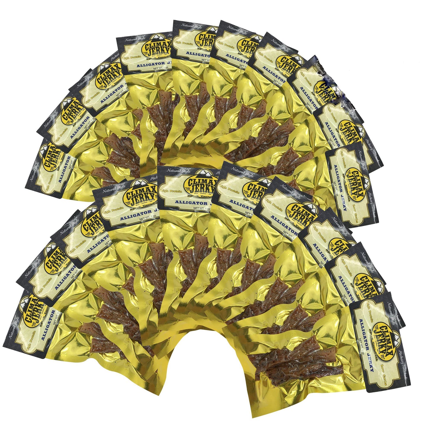 Premium All Natural 1 OZ. Smoked Original Style Alligator Jerky – 100% Made From Solid Strips of Gator - No Preservatives - High Protein - Low Carbs (Alligator Smoked 1 Pack)