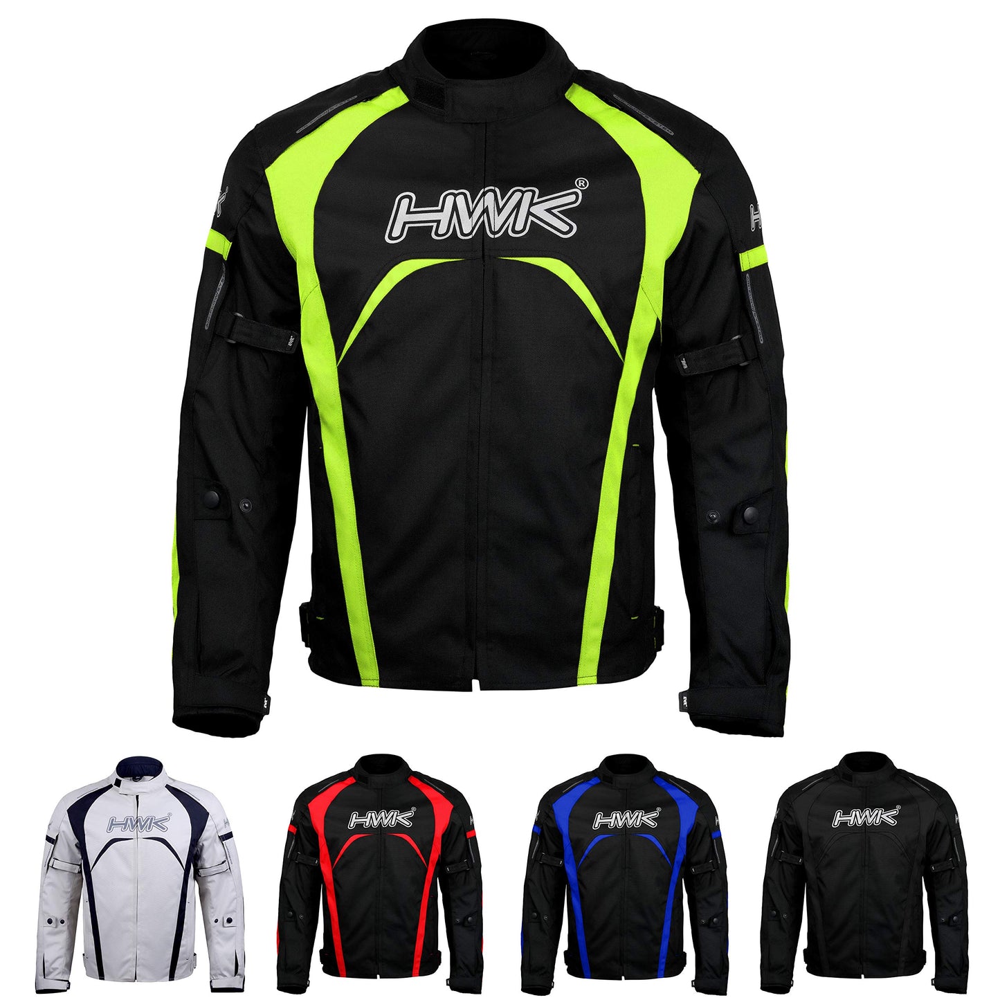 HWK Motorcycle Jacket Men's Riding Textile Racing Motorbike Hi-Vis Biker CE Armored Water Resistant Jackets