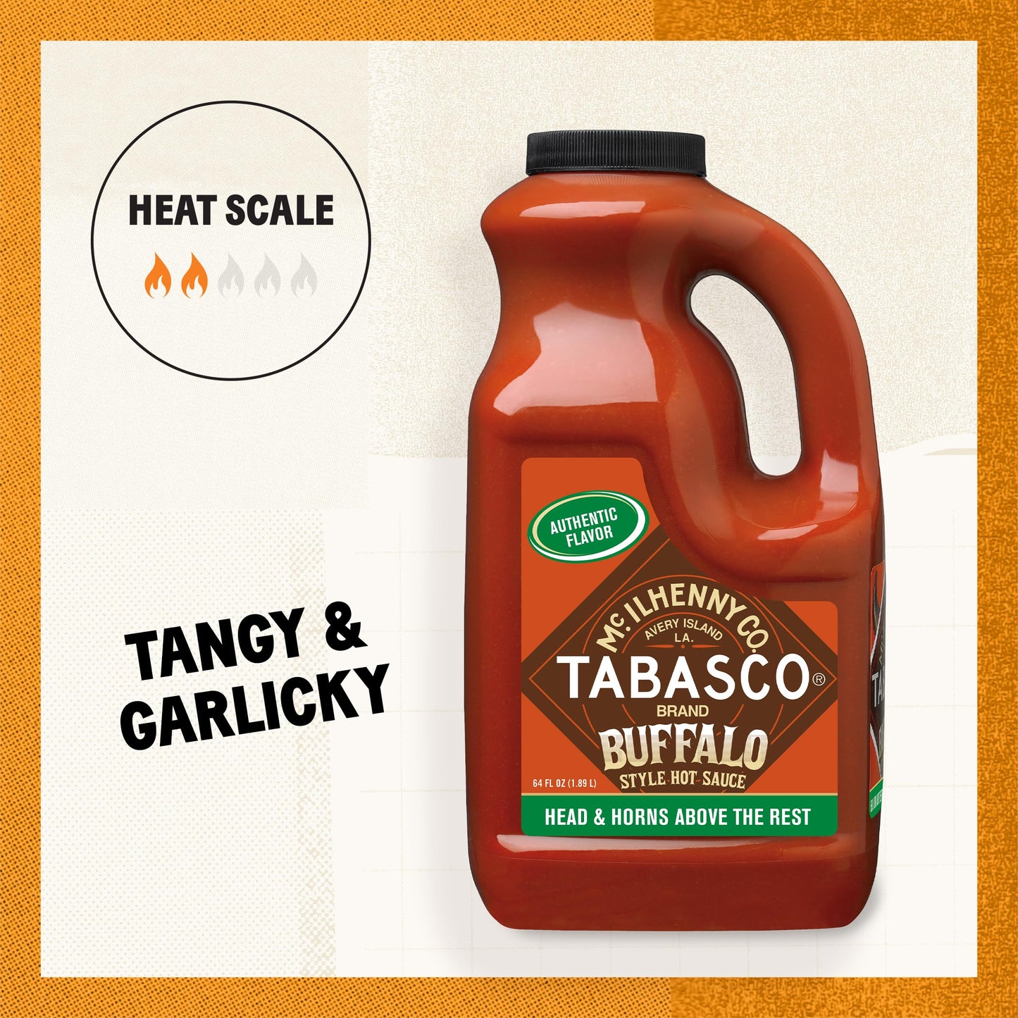 TABASCO Brand Original Red Pepper Hot Sauce, Medium Heat, Bulk Plastic Jug, Classic & Versatile, Three Simple Ingredients, For Large Recipes & Marinades, Great on Everything, 128 Fl Oz (Pack of 1)