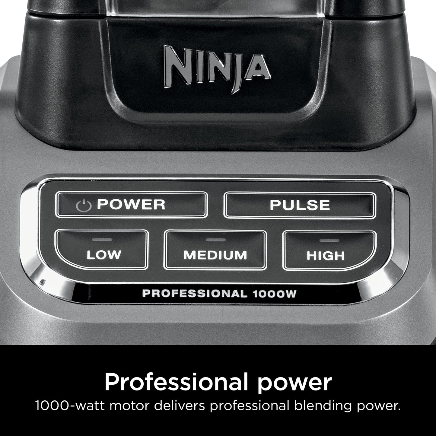 Ninja Professional Blender 1000W, Total Crushing Technology for Smoothies, Ice Crushing & Frozen Fruit, Full-Size Countertop Blender, 72-oz. Pitcher, Black & Grey, BL610