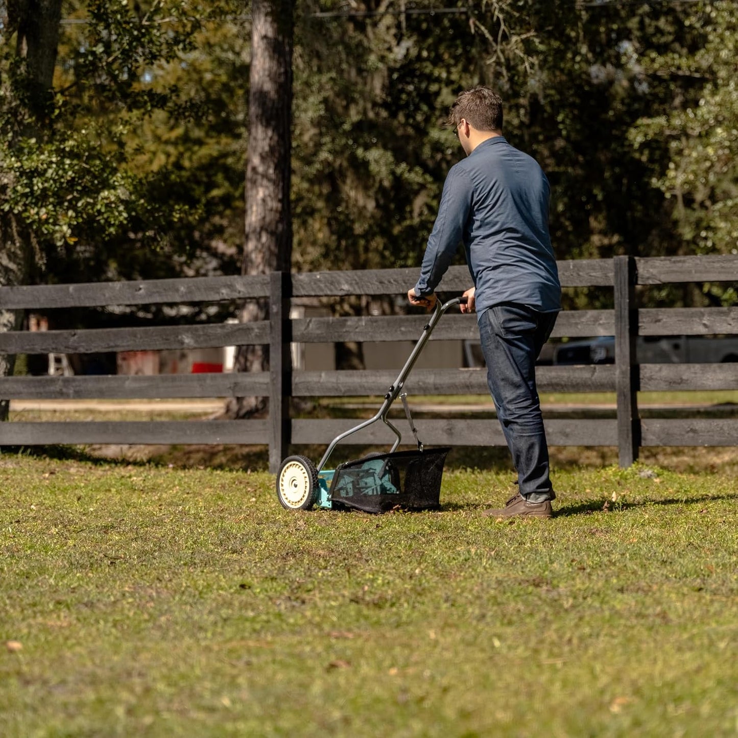 American Lawn Mower Company 1204-14 14-Inch 4-Blade Push Reel Lawn Mower, Red