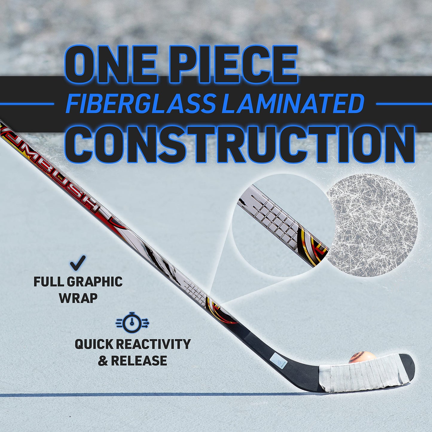 Franklin Sports Hockey Stick - Right Handed - 52 Inch - NHL - Ambush
