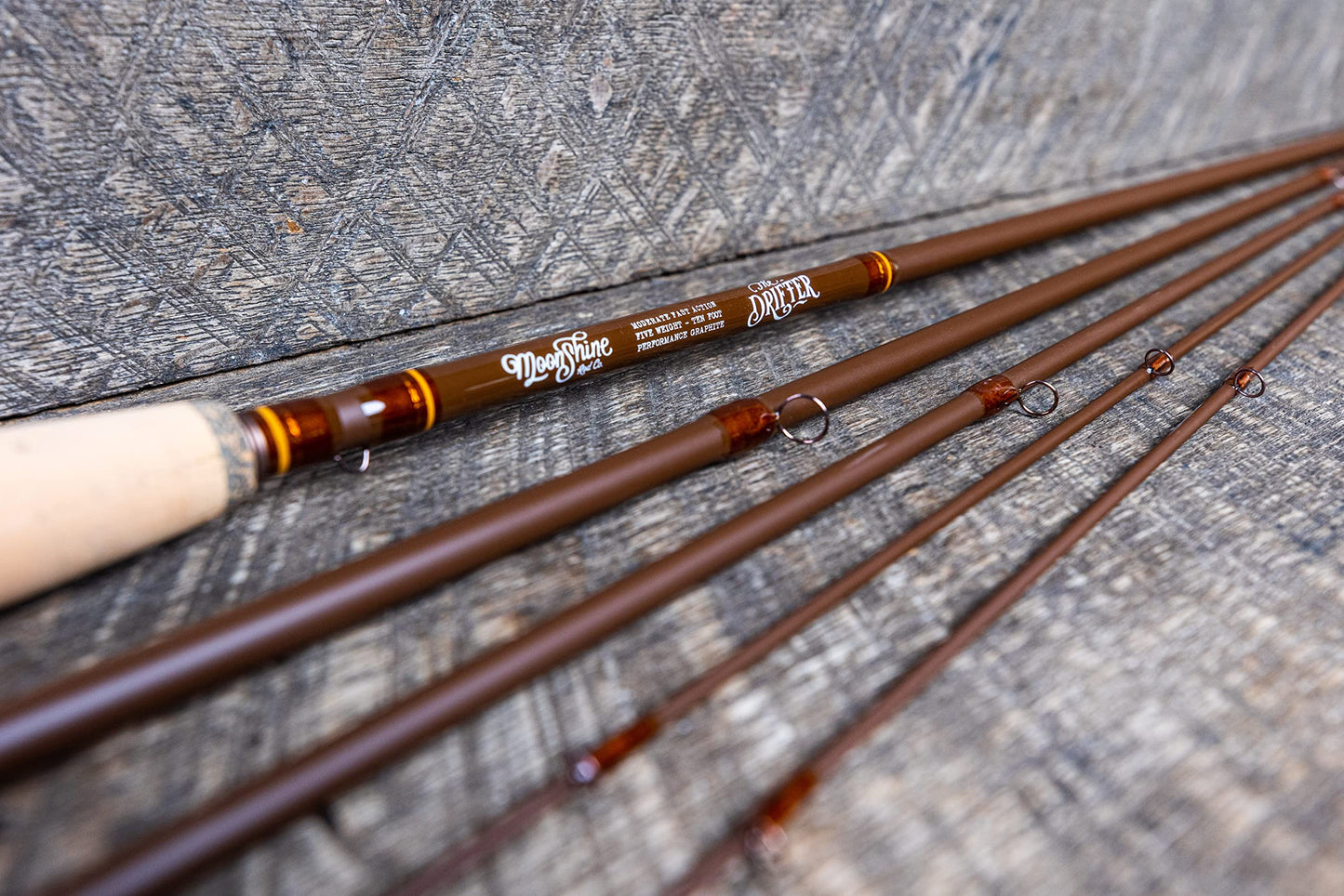 Moonshine Rod Co. Fly Fishing Rod with Carrying Case and Extra Rod Tip Section, Slow-Medium-Fast Action