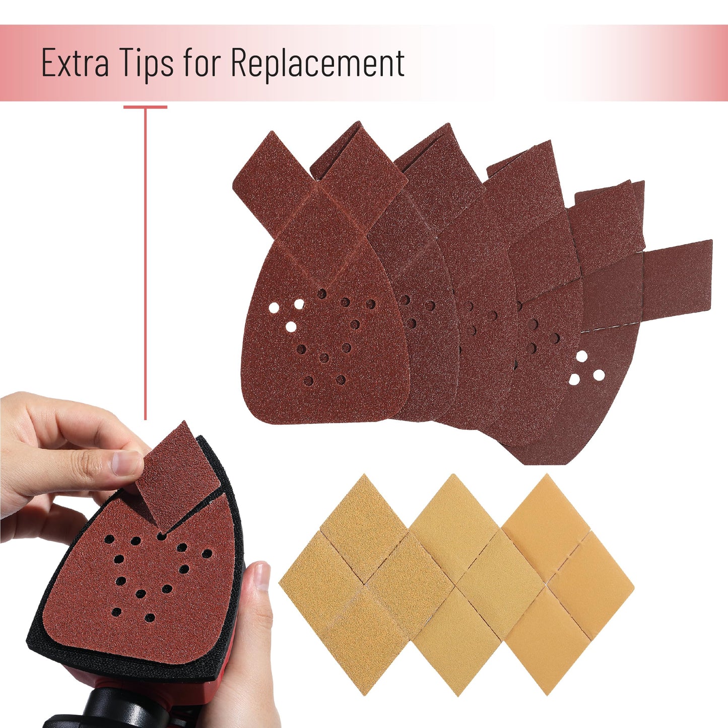 Bates- Mouse Detail Sander Sanding Pads, 30 pcs, 40/80/120/180/240 Grits, Palm Sander Sandpaper