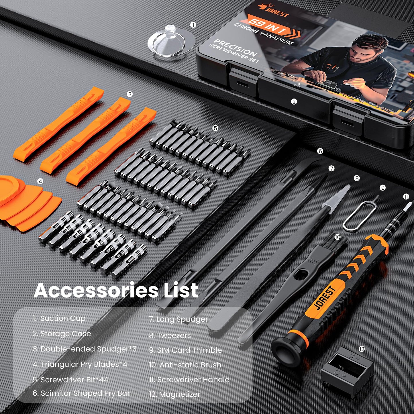 JOREST 152 in 1 Precision Screwdriver Set, Tool Gifts for Men, Magnetic Tool Kit with Torx Triwing Bits, Repair for Electronics,Macbook, Laptop, PC, RC, PS5, iphone,Jewelers, XBOX, Glasses