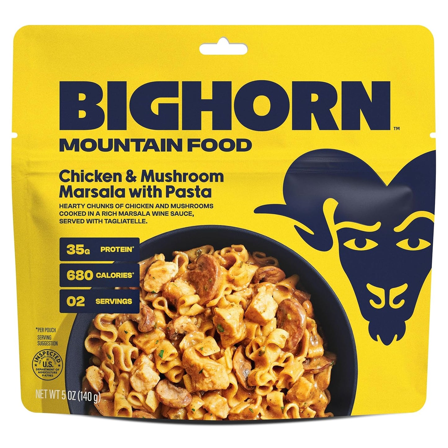 BIGHORN Mountain Food - All In Expedition Pack – contains 6 pouches | 12 servings | 211g Protein | 3,830 Calories – premium freeze dried meals - includes 1 each of our 6 entrees and 1 Insulated Coozie