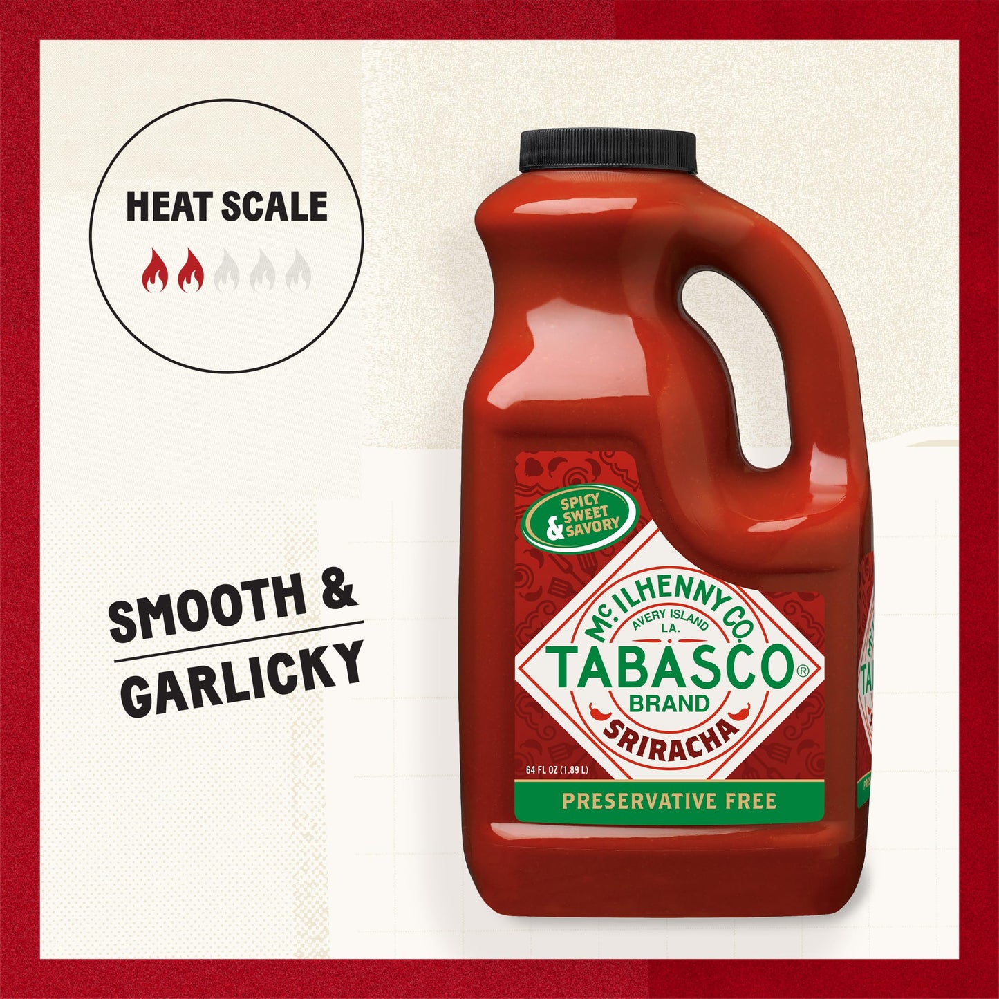 TABASCO Brand Original Red Pepper Hot Sauce, Medium Heat, Bulk Plastic Jug, Classic & Versatile, Three Simple Ingredients, For Large Recipes & Marinades, Great on Everything, 128 Fl Oz (Pack of 1)