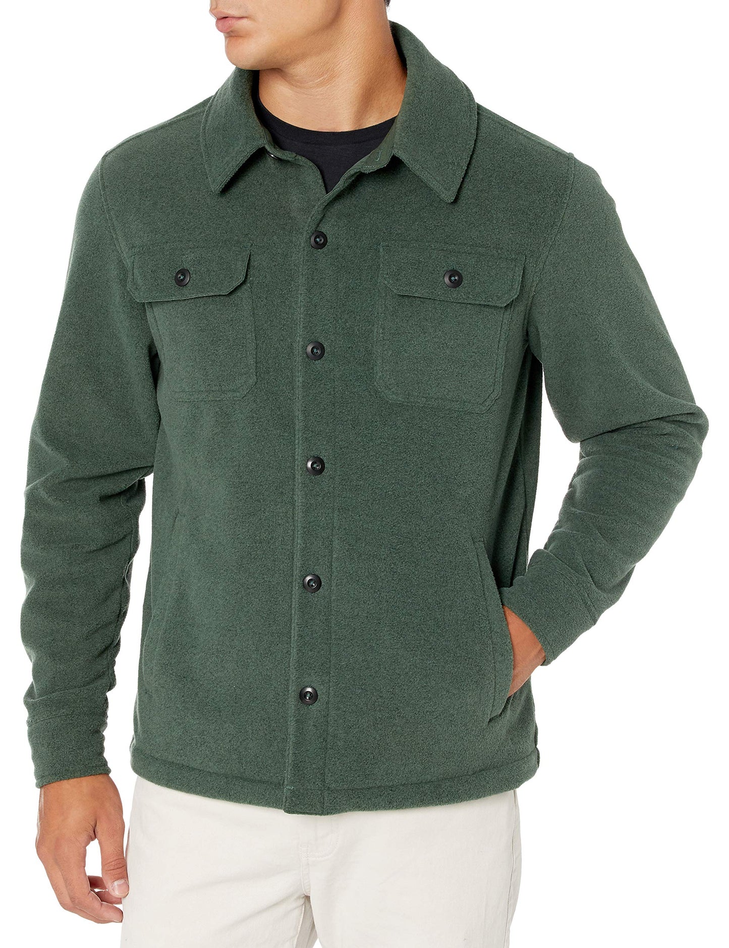 Amazon Essentials Men's Long-Sleeve Polar Fleece Shirt Jacket