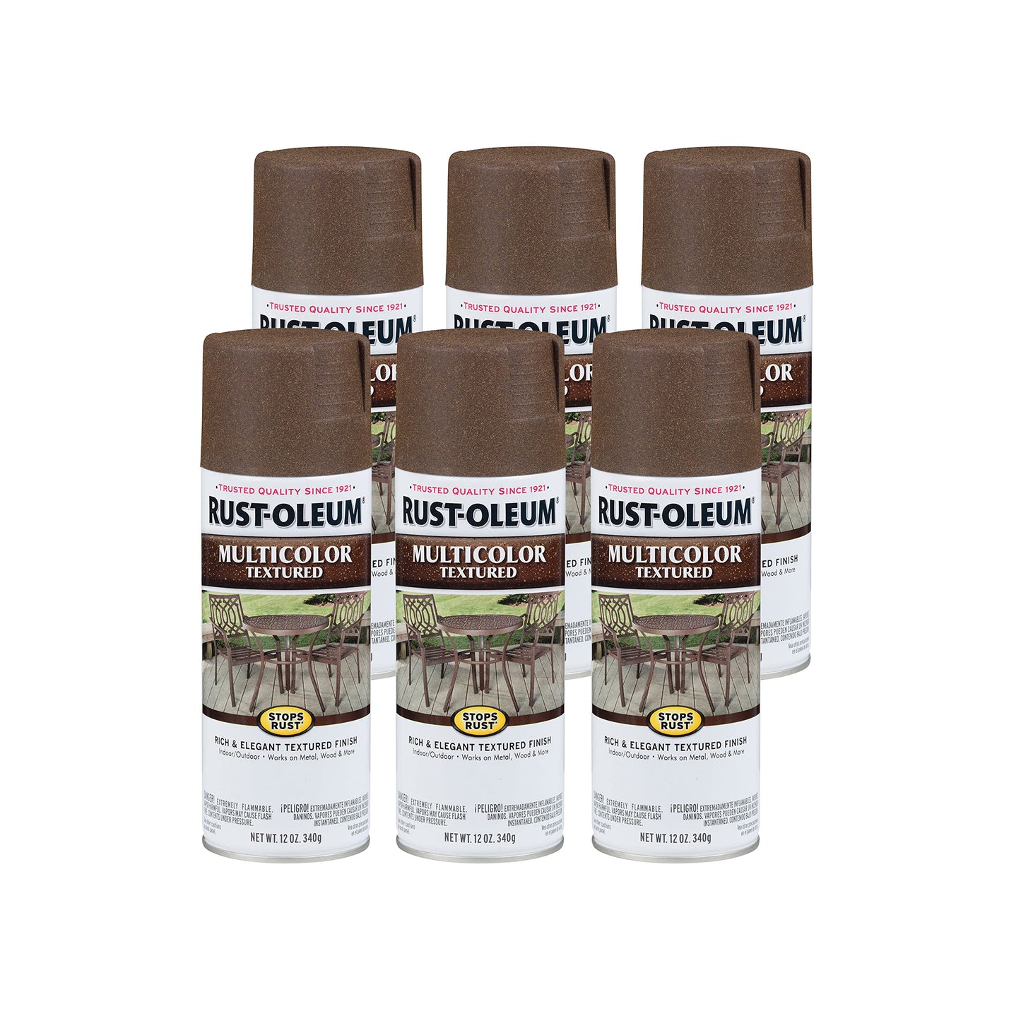 Rust-Oleum 223524-6PK Stops Rust Multi-Color Textured Spray Paint, 12 oz, Desert Bisque, 6 Pack, Beige
