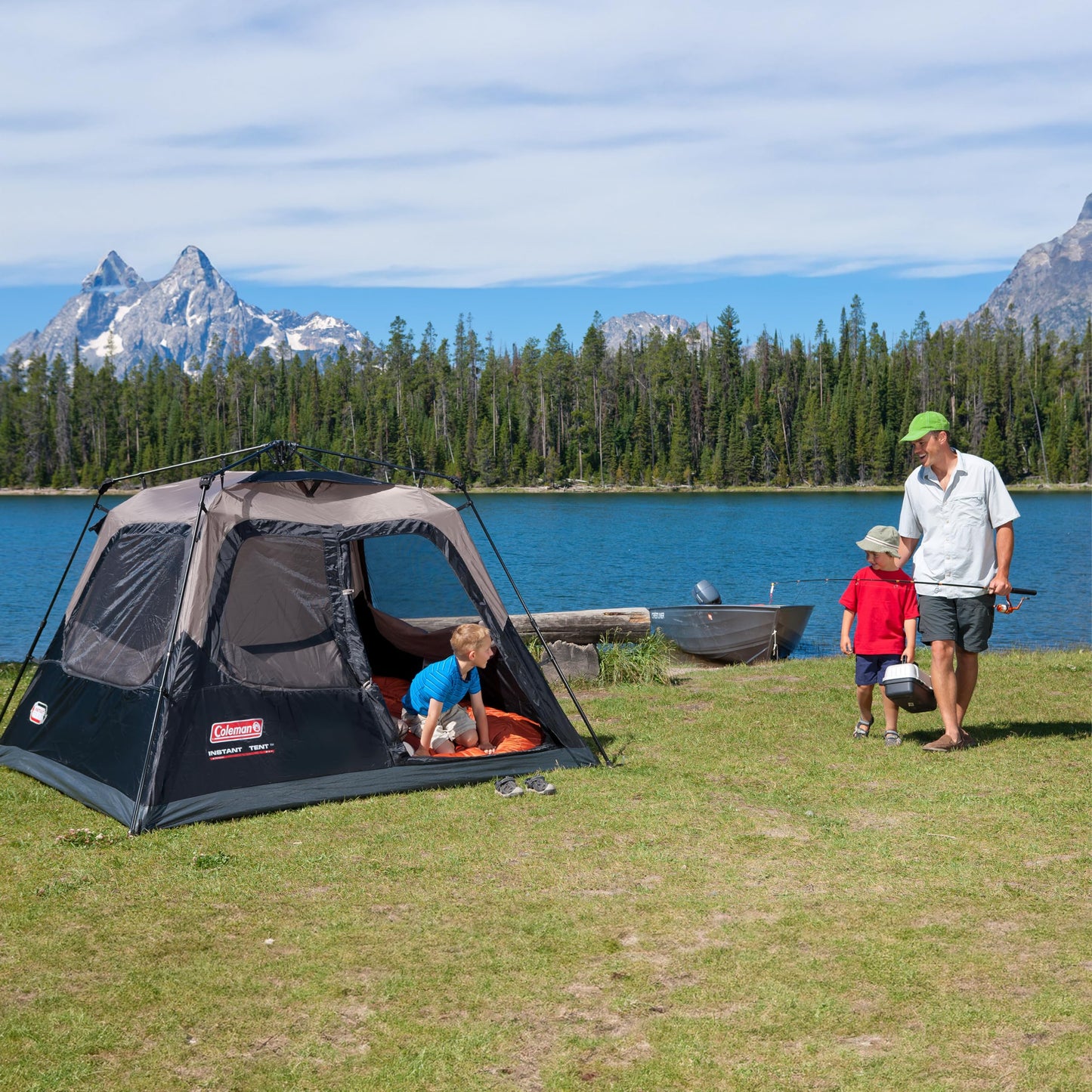Coleman Instant Tent with 1-Minute Setup, 10-Person Tent with Pre-Attached Poles, Air Vent, & Carry Bag