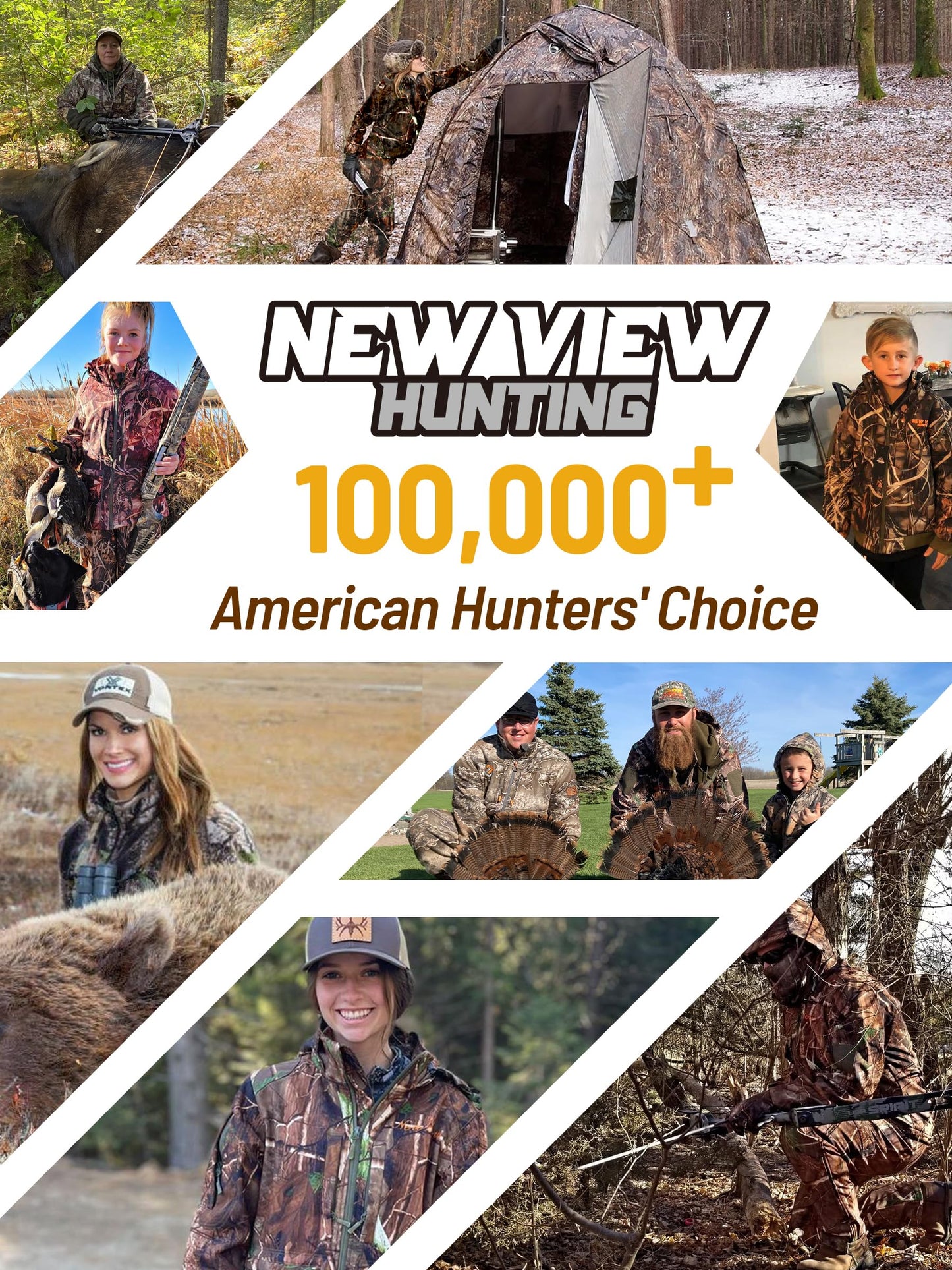 NEW VIEW Womens Hunting Clothes, Upgraded Ultra-Quiet Water Resistant Camo Hunting Jacket for Duck Waterfowl Deer Hunting