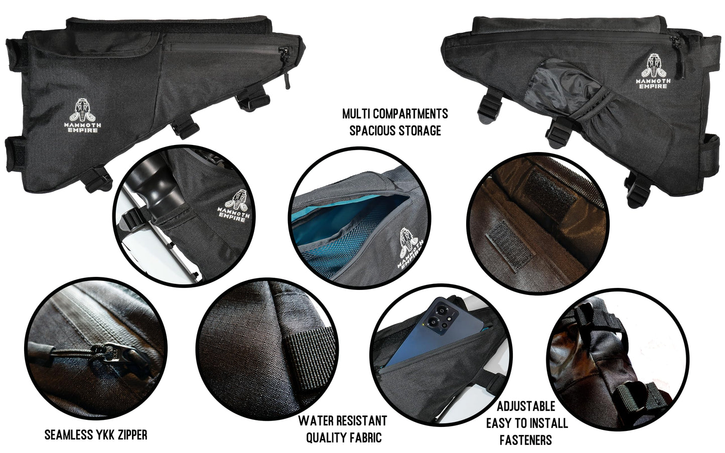 Triangle Bike Bag - Water Resistant Frame Pouch for MTB & Road Cycling, Bike Accessories