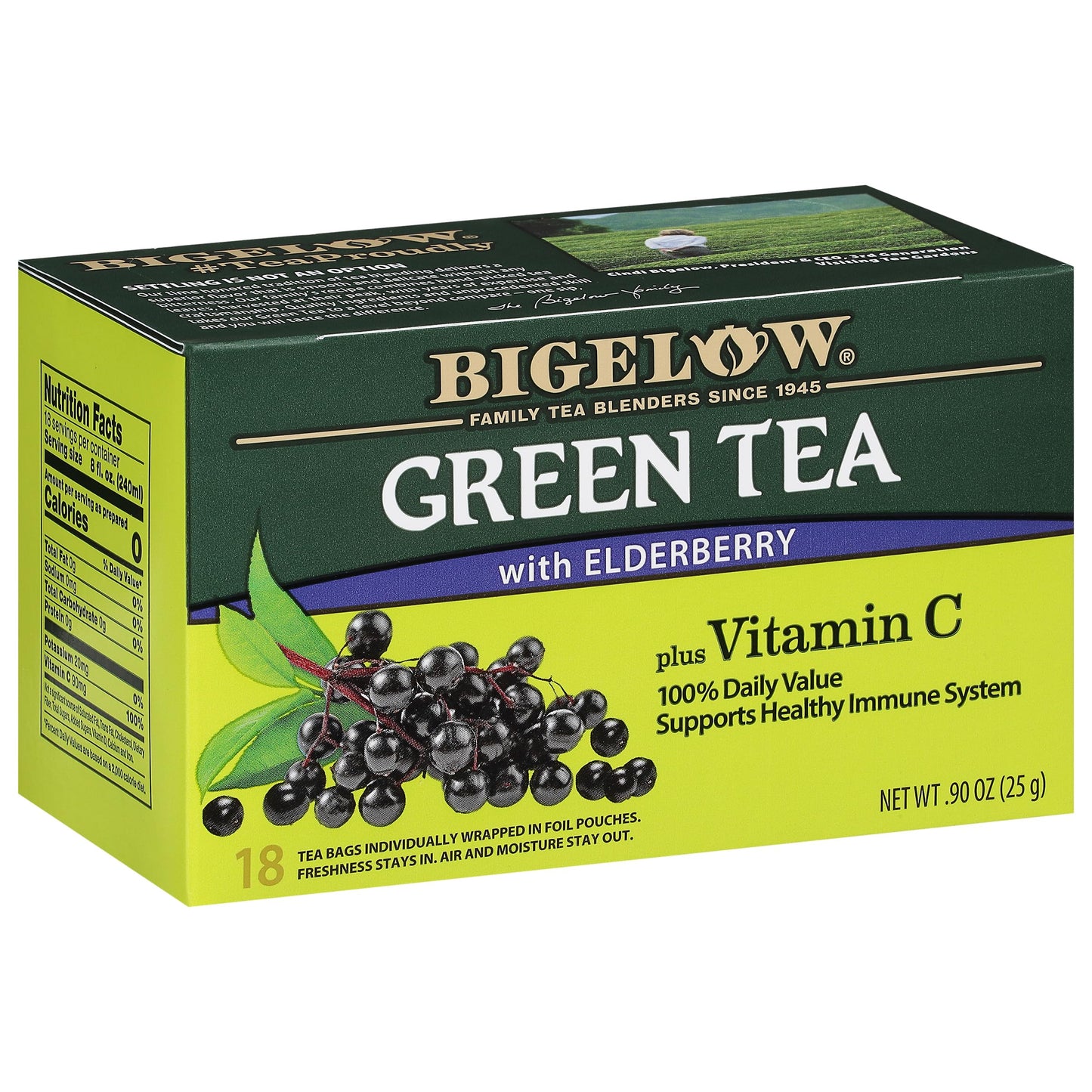 Bigelow Tea Green Tea Variety Pack, Classic Green Tea, Lemon, Pomegranate, Mint, Peach and Constant Comment Flavors, 20 Count Box (Pack of 6), 120 Total Tea Bags