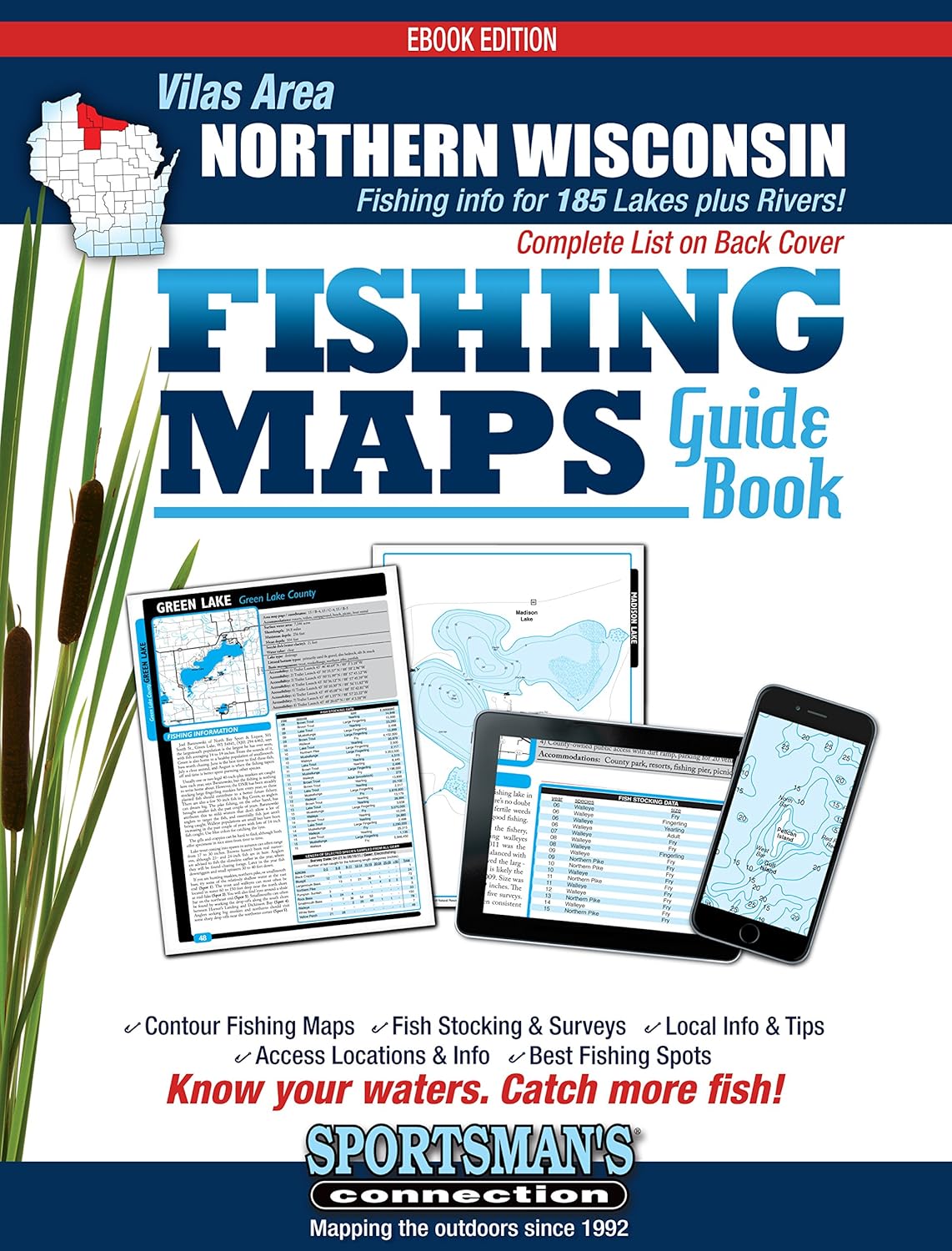 Vilas Area Northern Wisconsin Fishing Map Guide