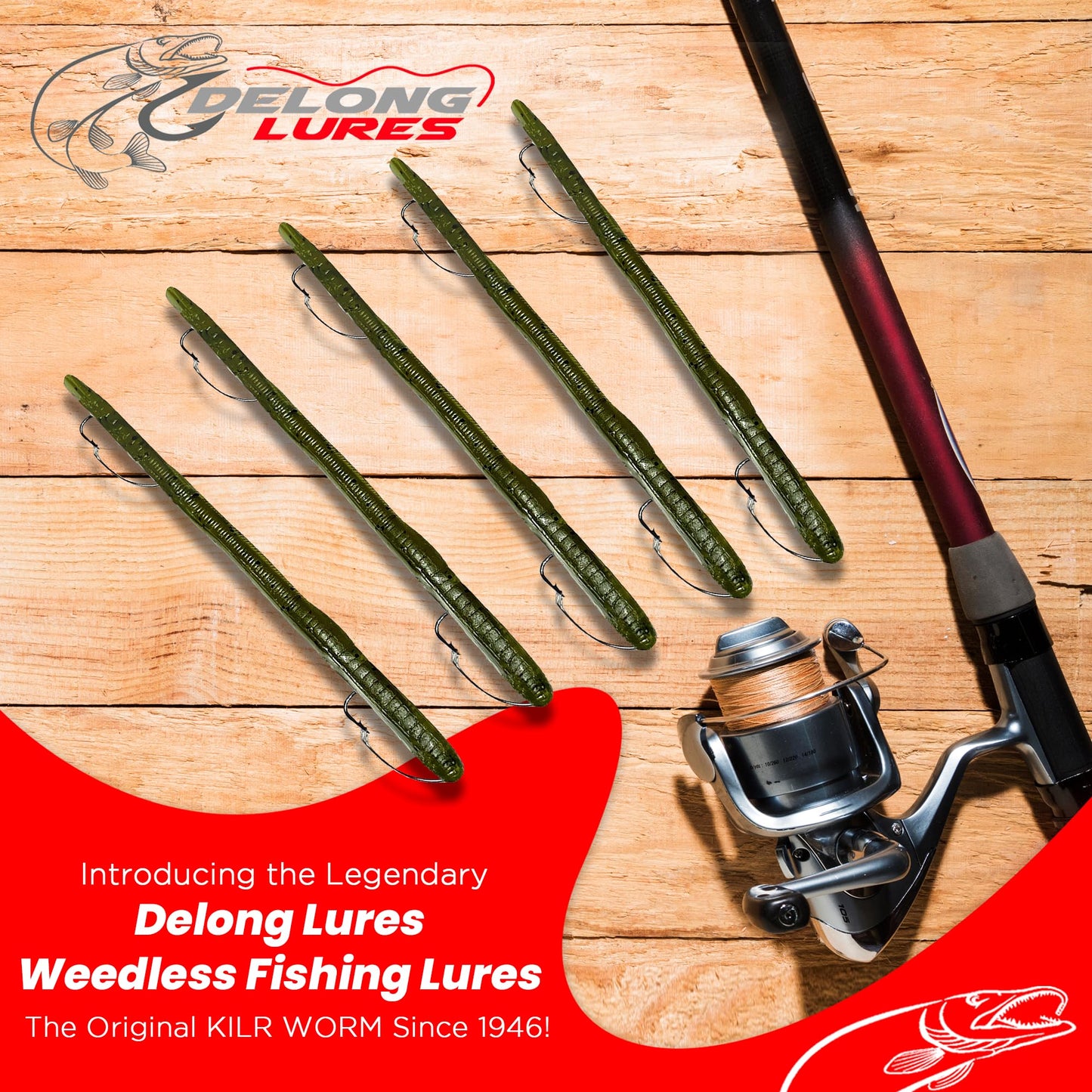 Made in USA Weedless Pre-Rigged Fishing Lures Bass Set, Pike, and Anything in Between - USA - Extra Durable Soft Plastic Swimbaits for Bass Fishing Lures - 5 PCS Bass Baits and Lures Pack(Variety)