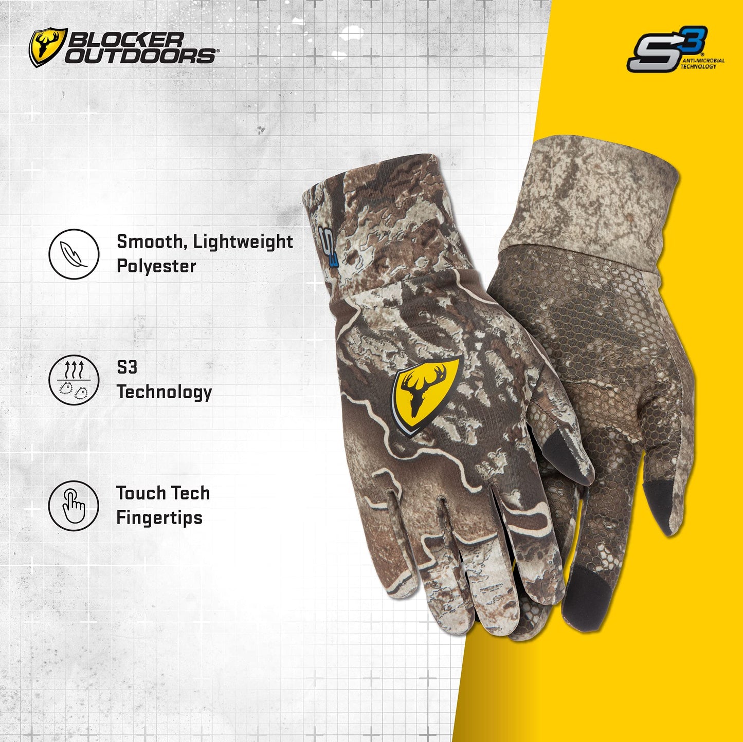 SCENTBLOCKER Shield Series S3 Touch Text Gloves, Hunting Gloves for Men