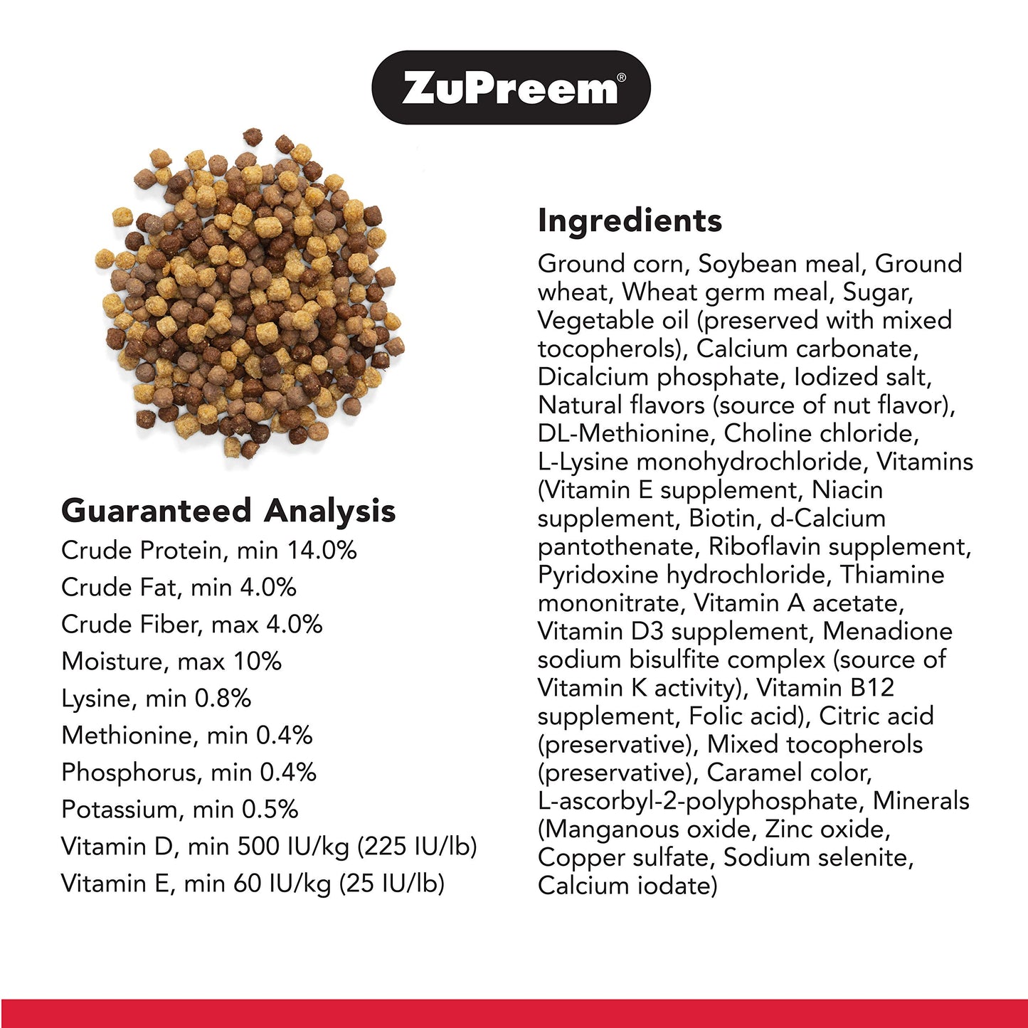 ZuPreem Sensible Seed Bird Food, Cockatiel, Lovebird, Quaker, Small Conure, Seed and Pellet Blend for Medium Birds, Food Mixer Topper, Enriching Variety, Made in the USA, (M, 2 lbs)